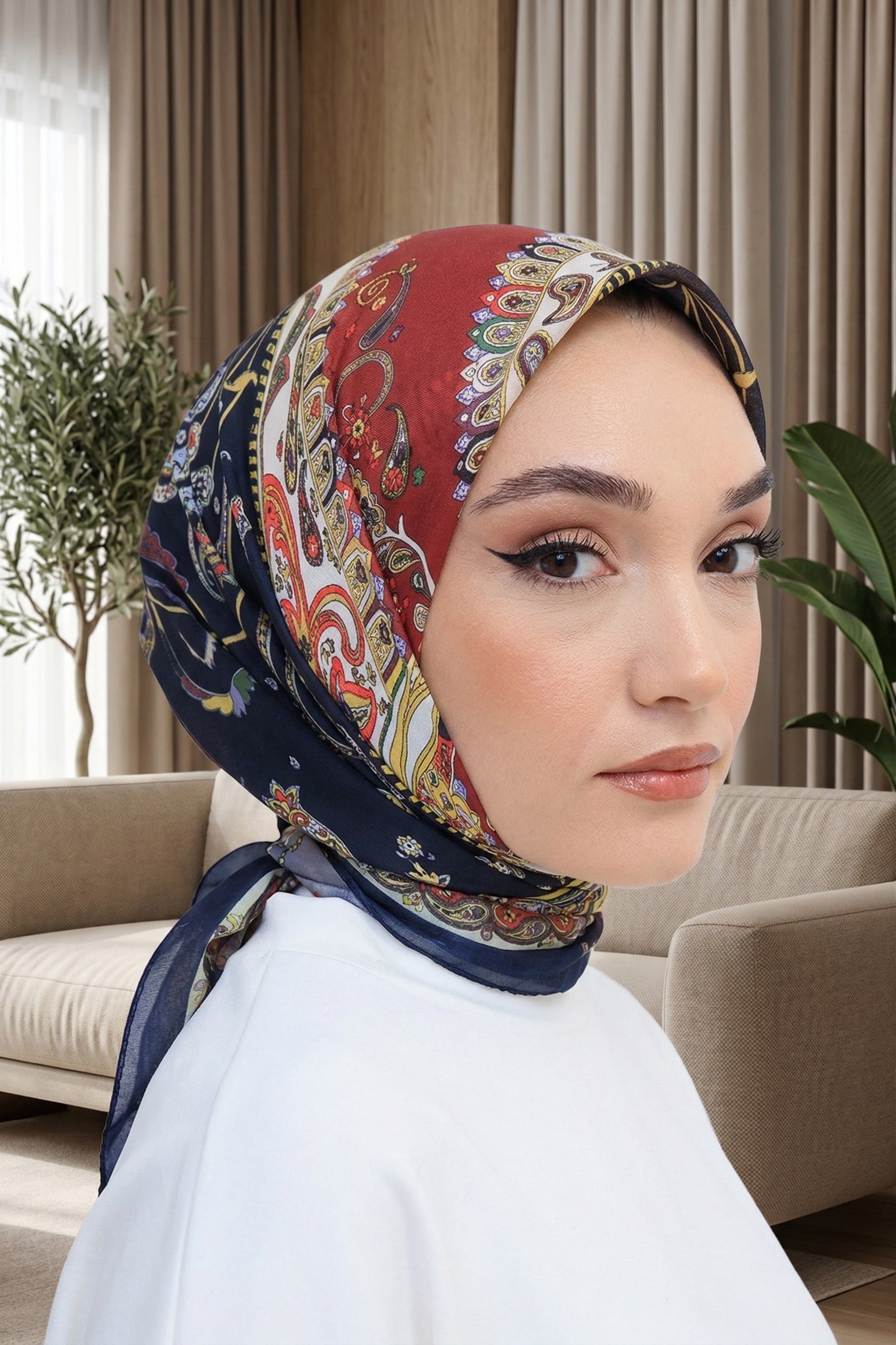 Desenli Soft Eşarp - 145