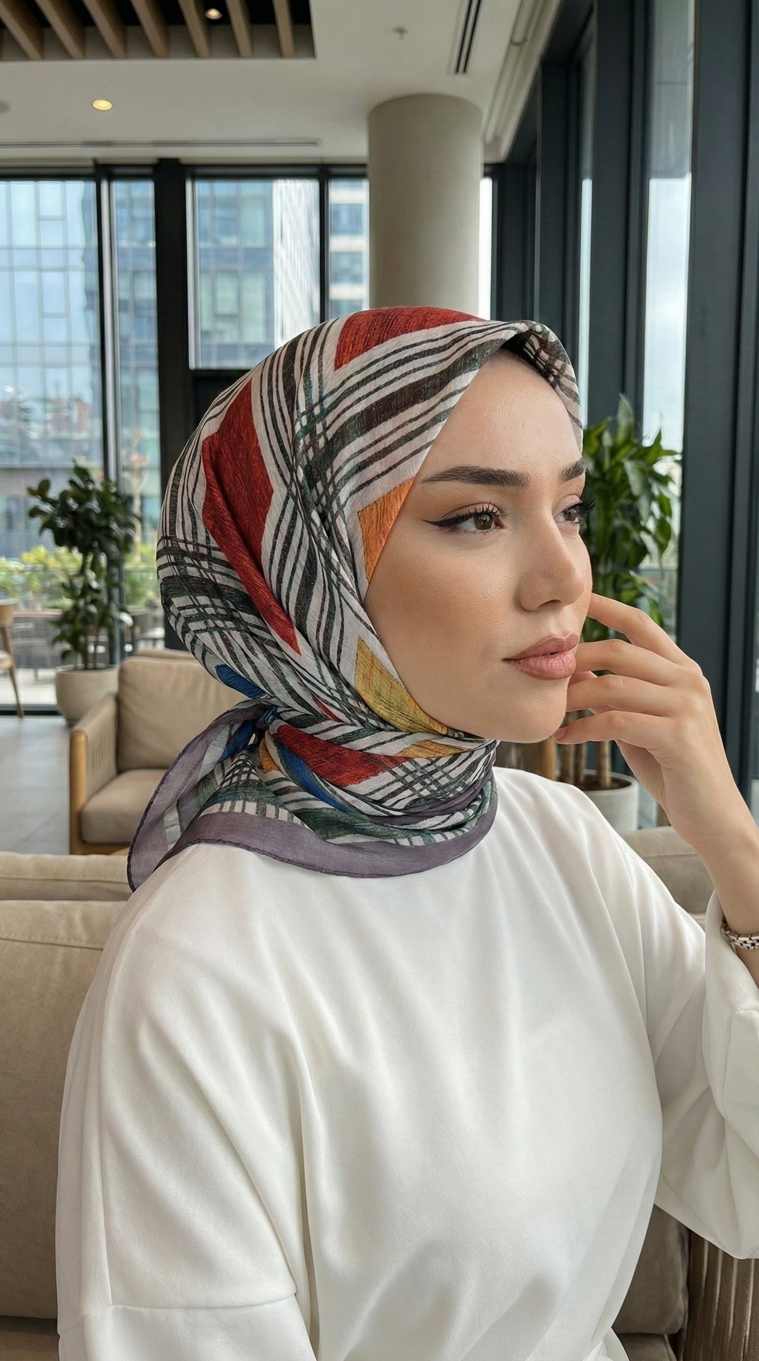 Desenli Soft Eşarp - 148