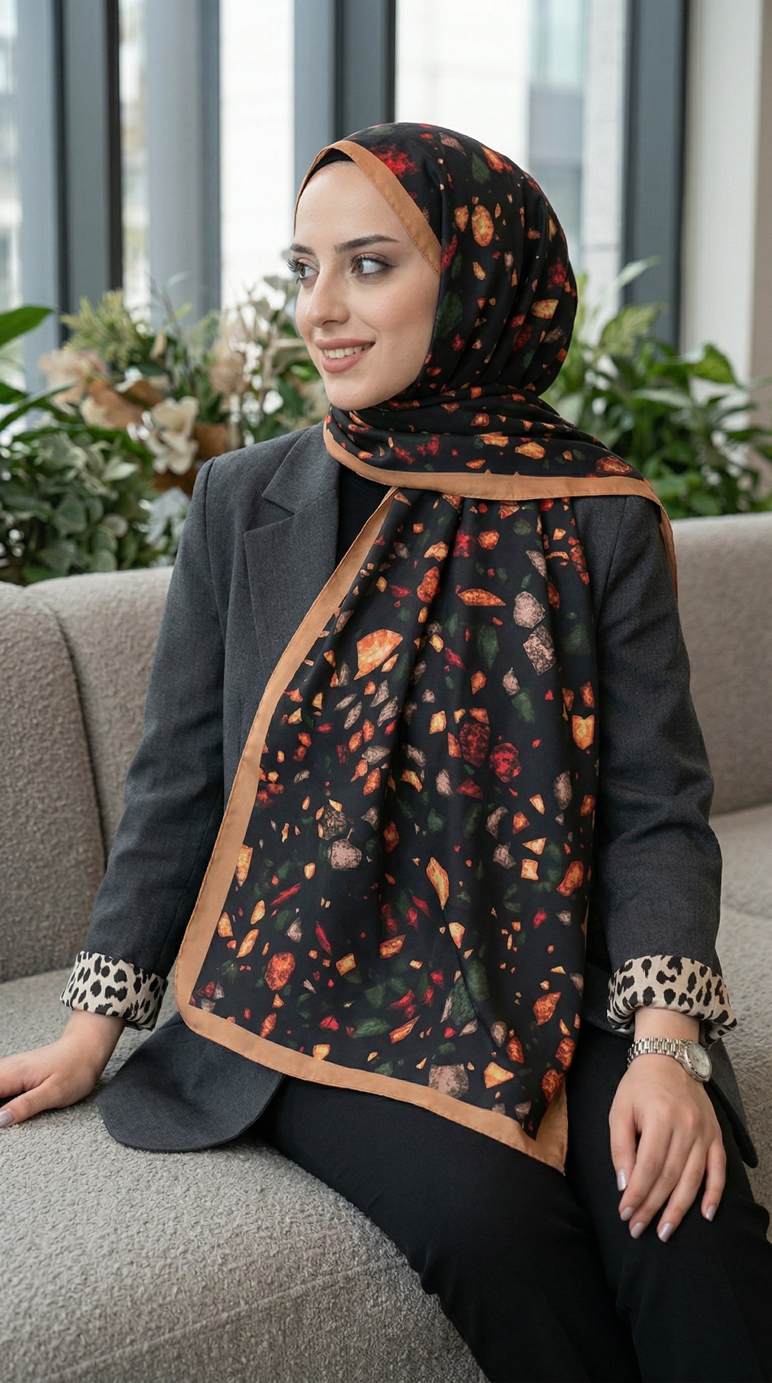 Desenli Soft Şal - 020