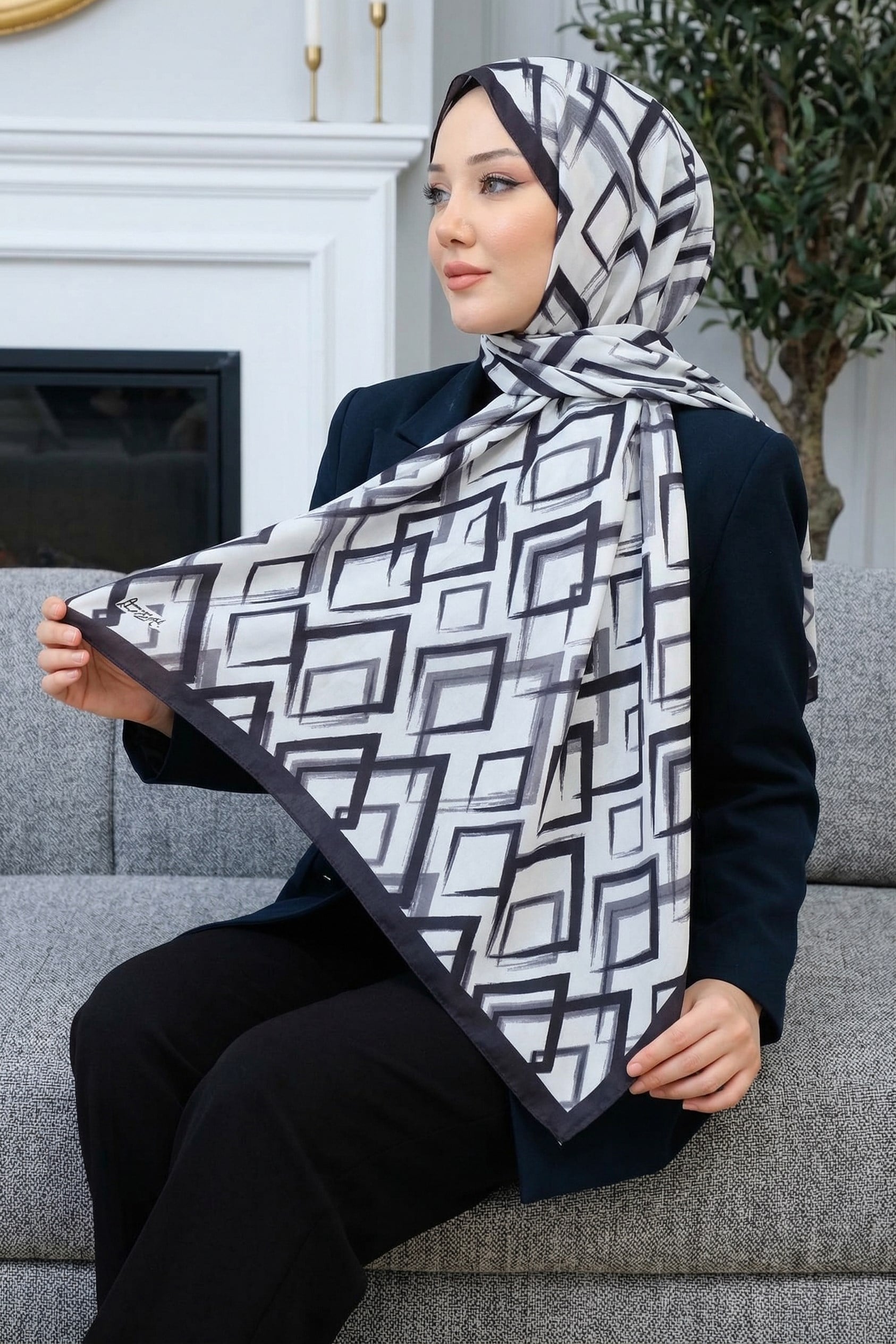 Desenli Soft Şal - 055