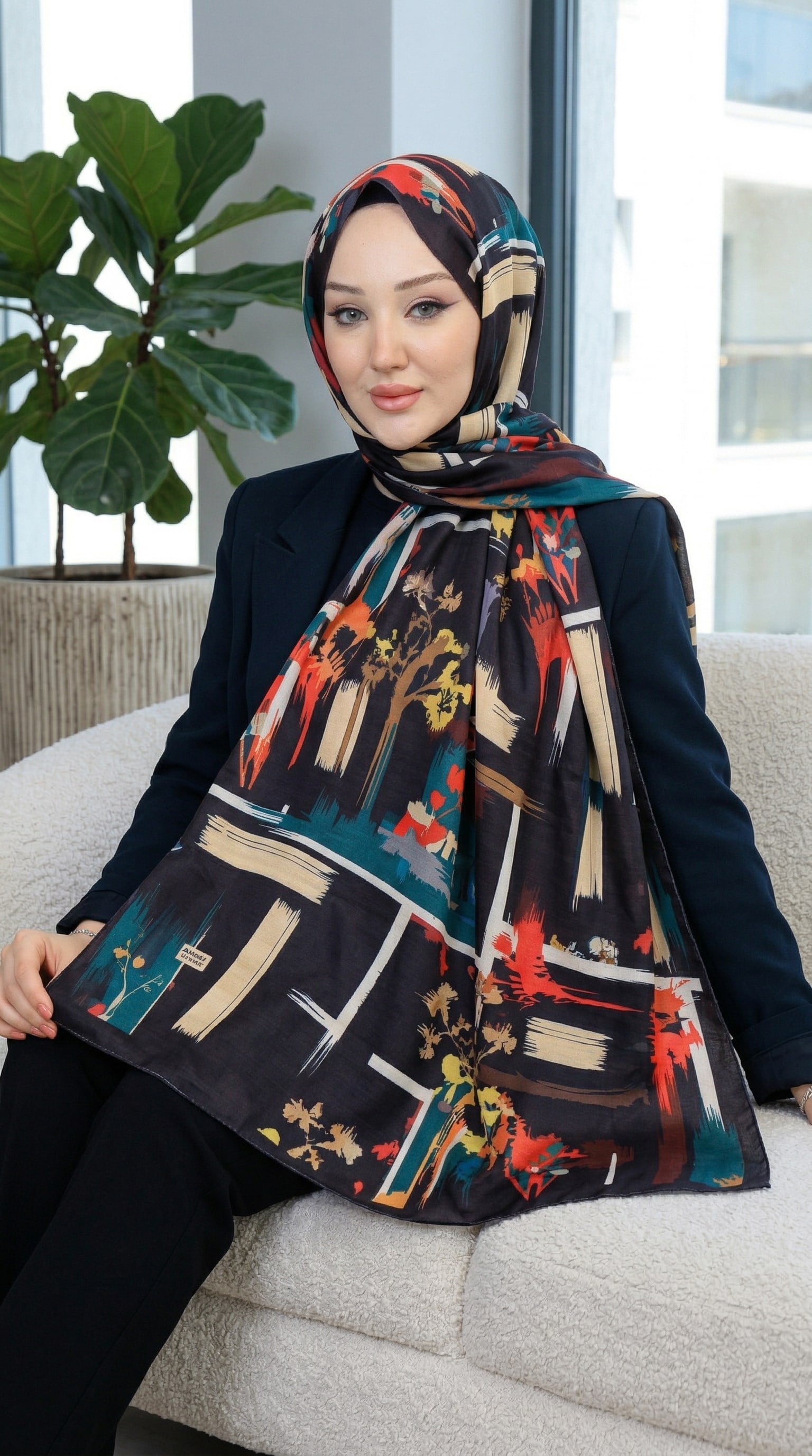 Desenli Soft Şal - 057