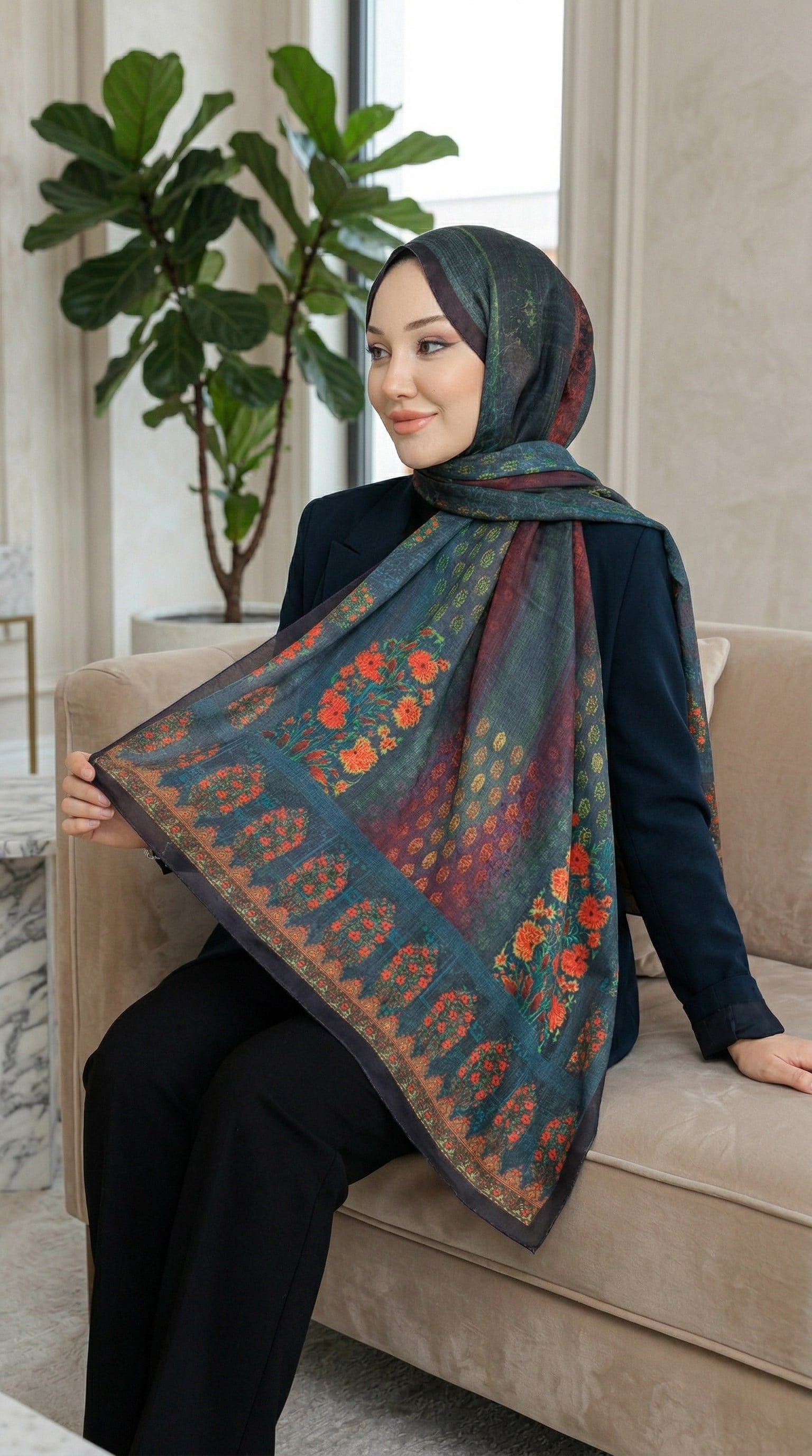 Desenli Soft Şal - 085