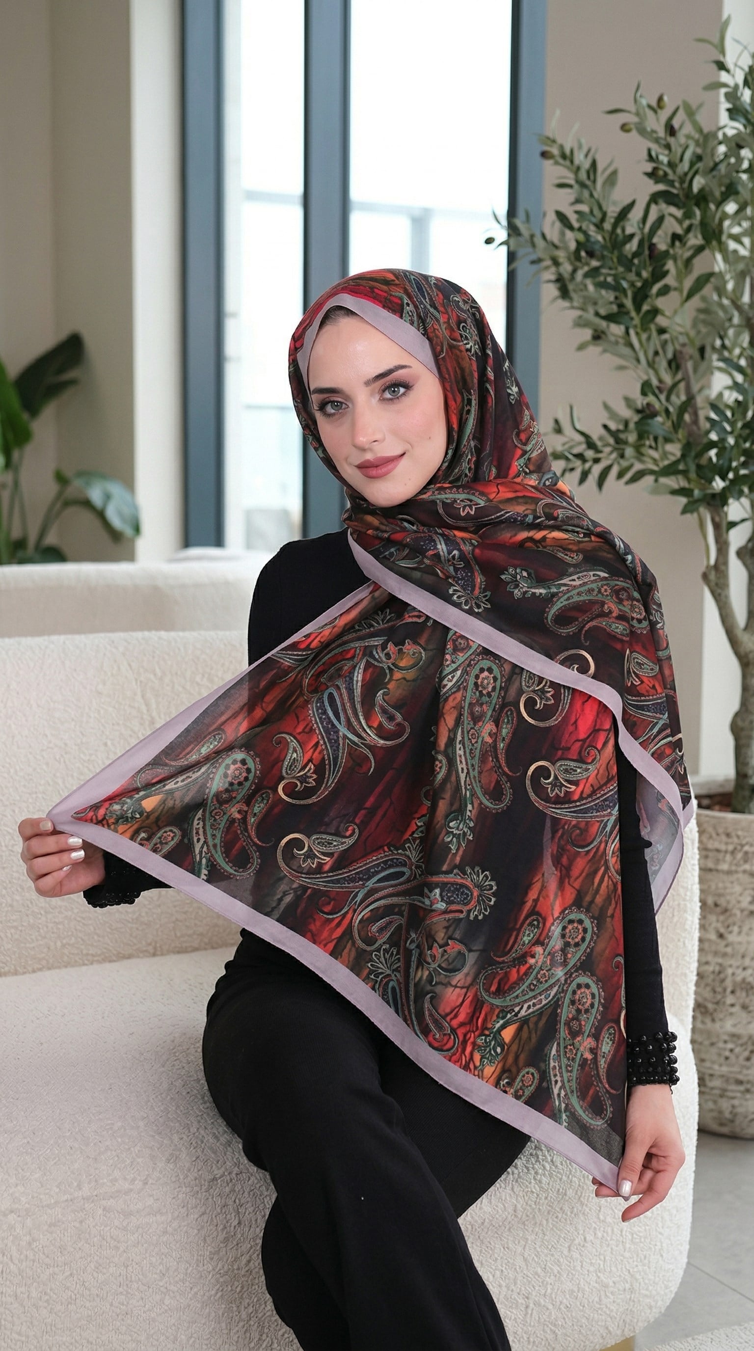 Desenli Soft Şal - 086