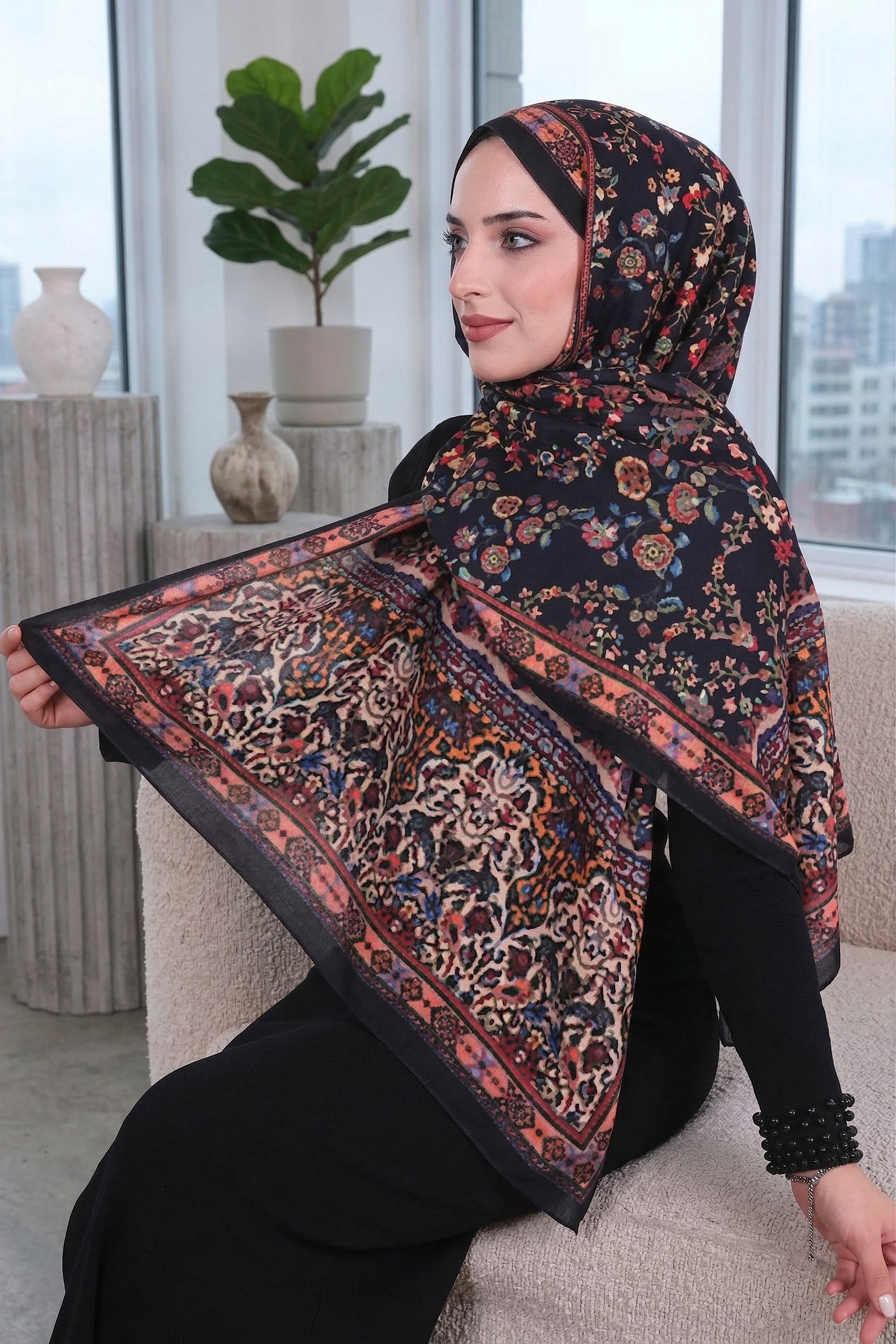 Desenli Soft Şal - 087