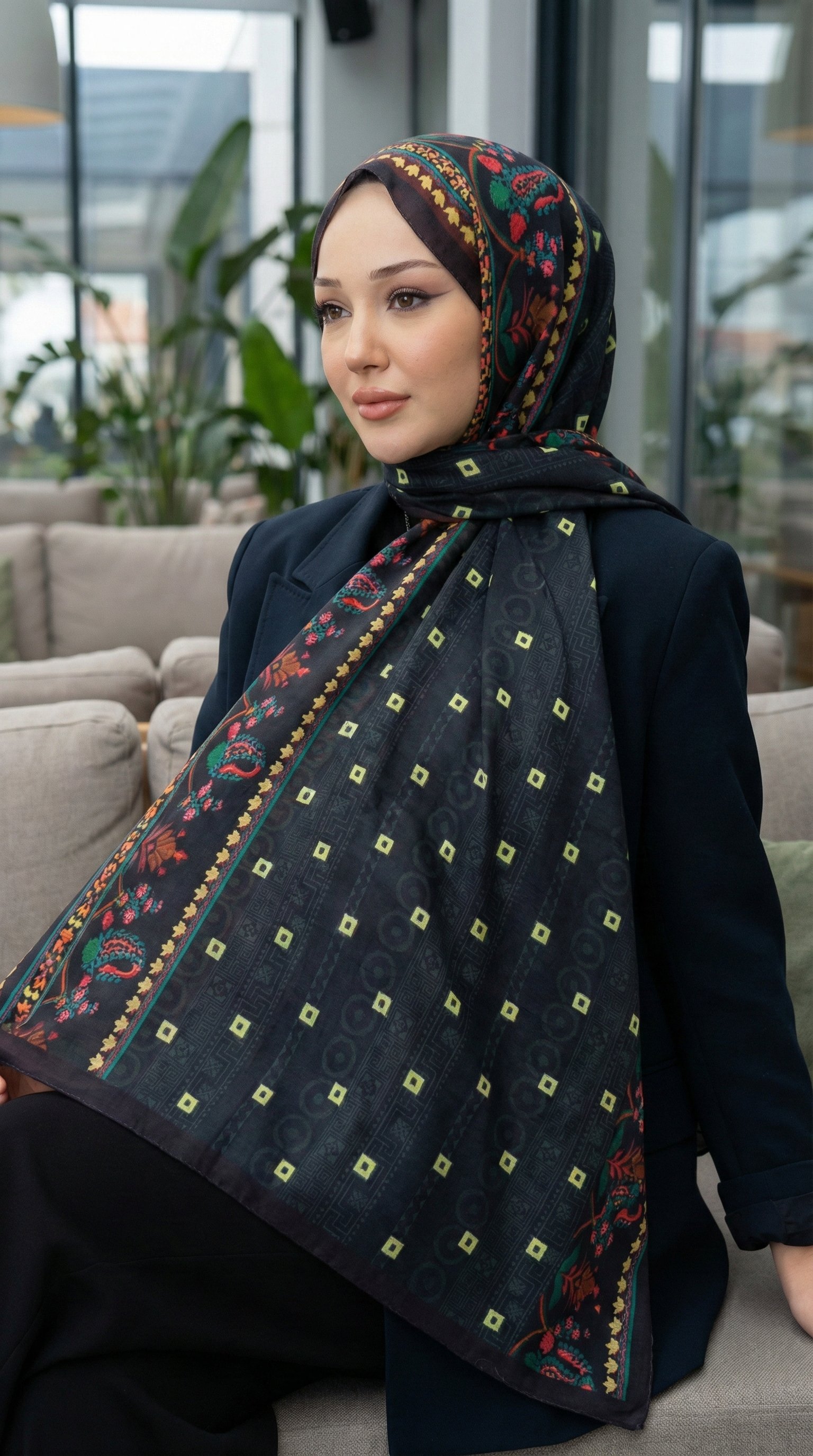 Desenli Soft Şal - 100