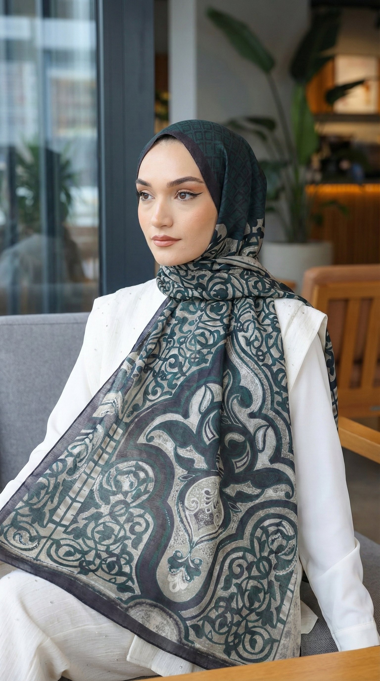 Desenli Soft Şal - 110