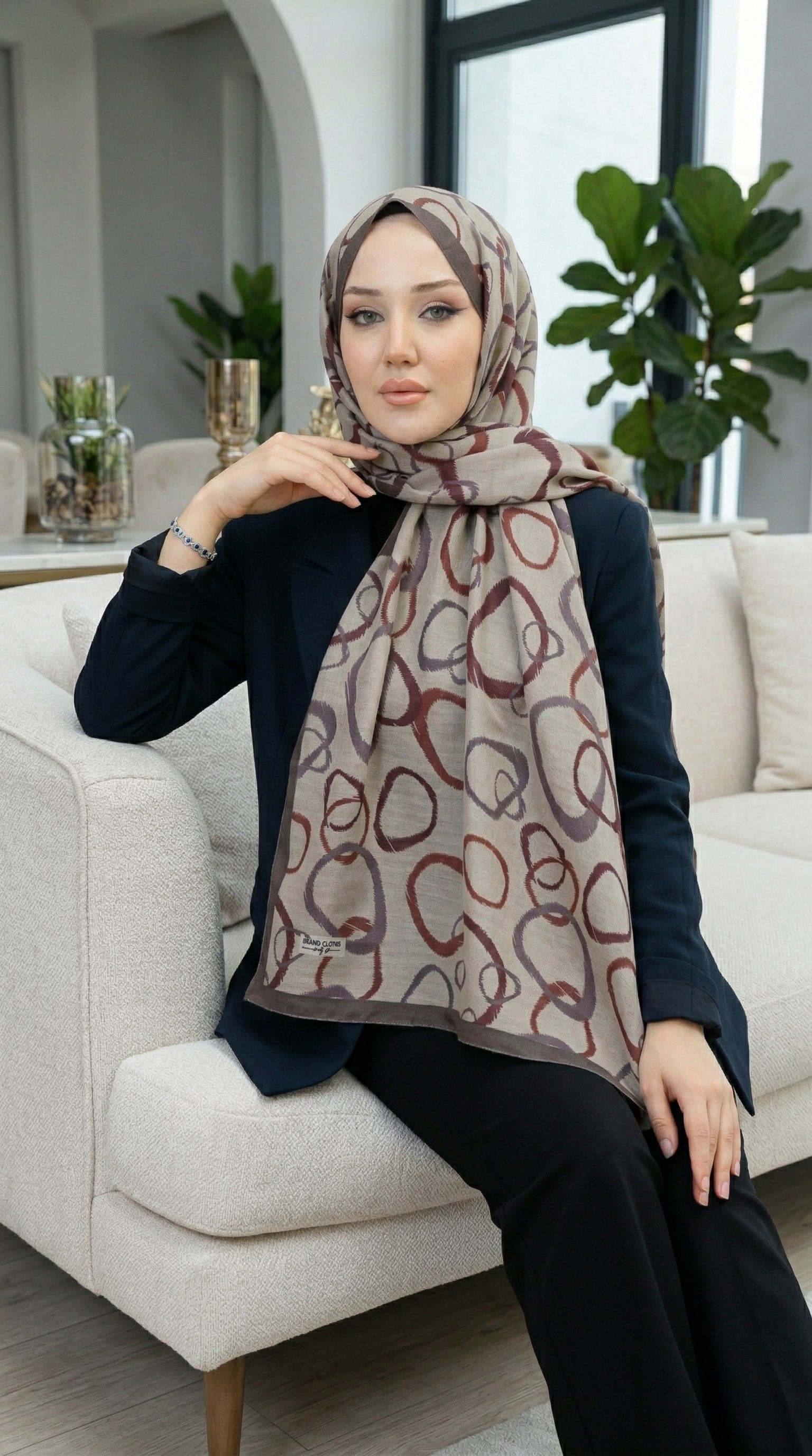 Desenli Soft Şal - 116