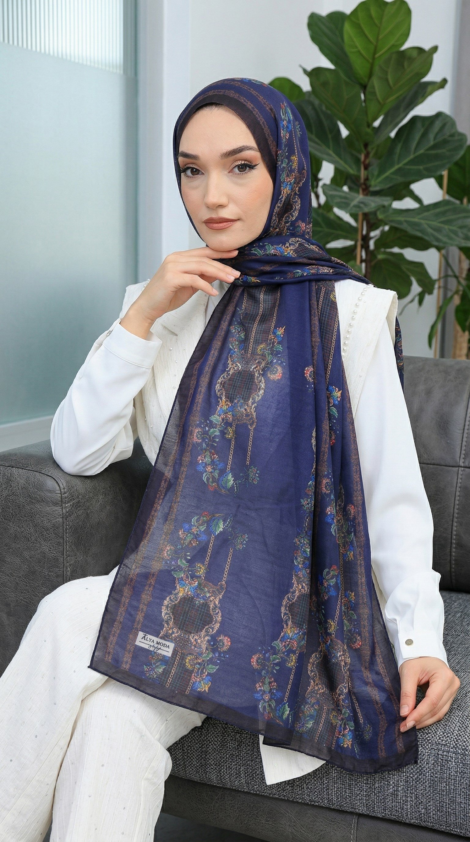 Desenli Soft Şal - 128