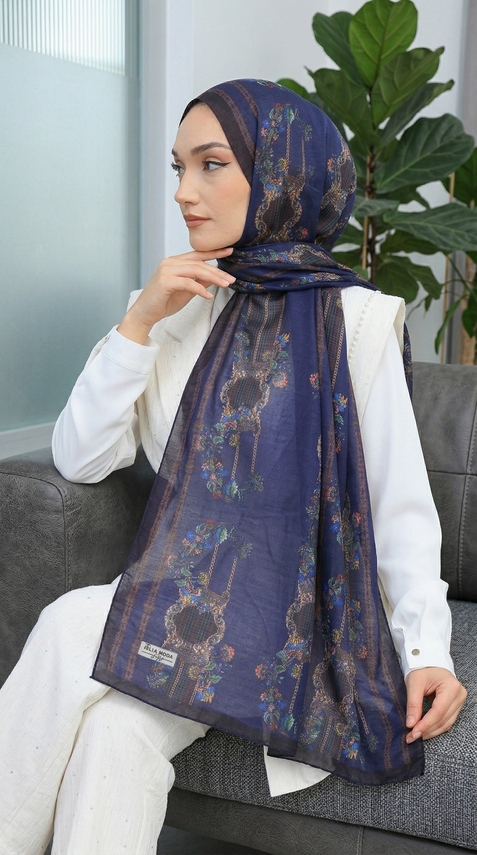 Desenli Soft Şal - 128