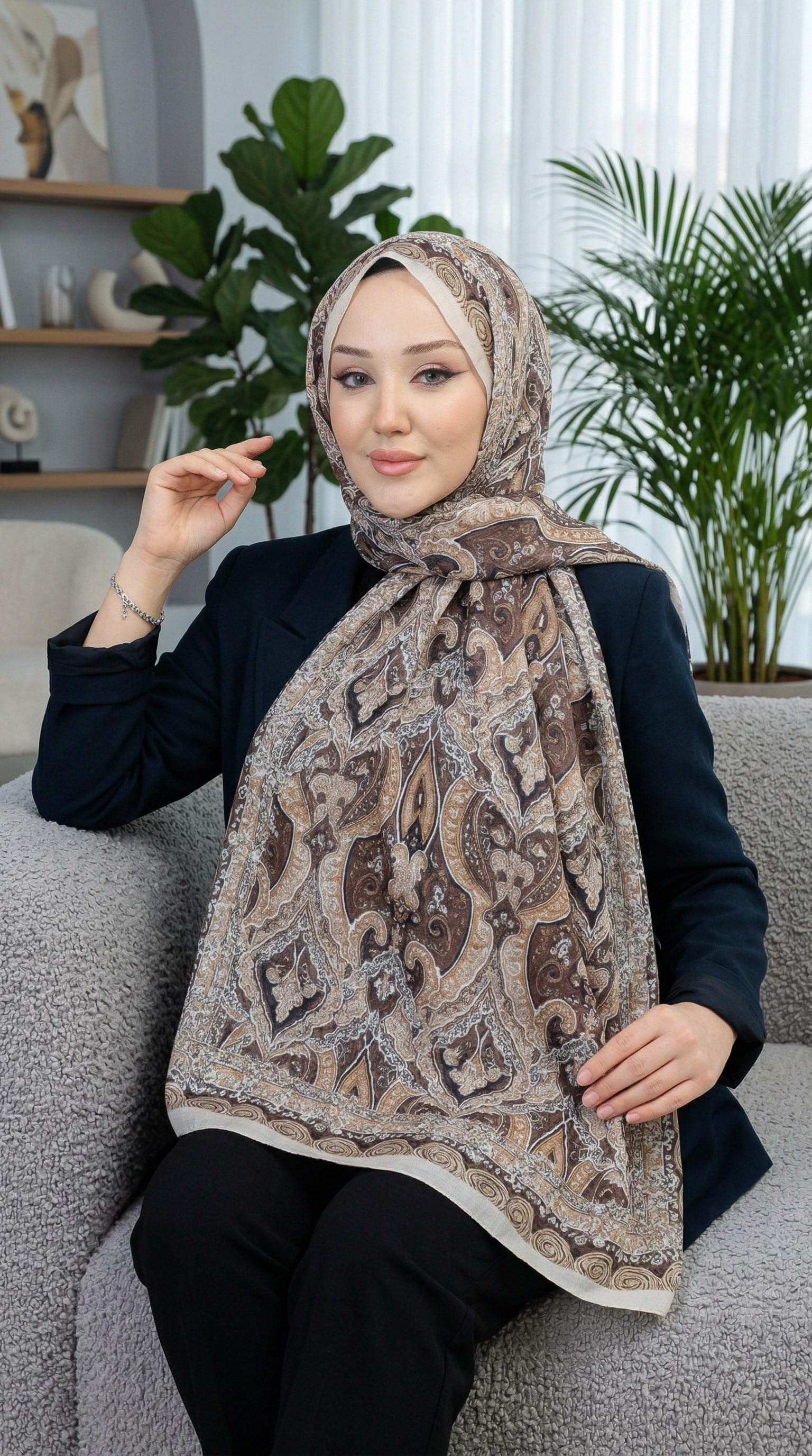 Desenli Soft Şal - 129