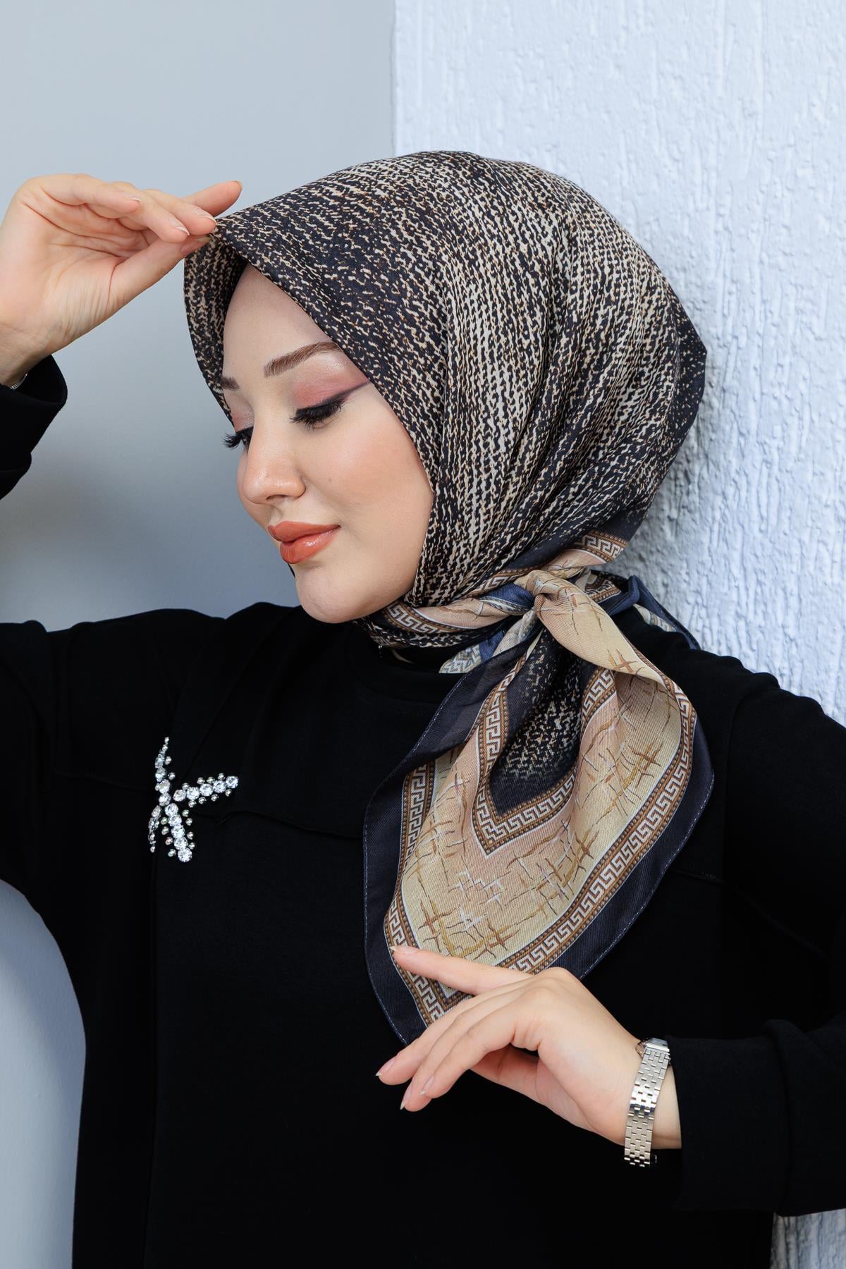 Soft Pamuk Desenli Eşarp - 104