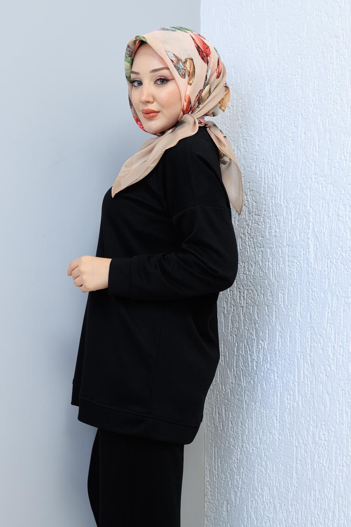 Soft Pamuk Desenli Eşarp - 113