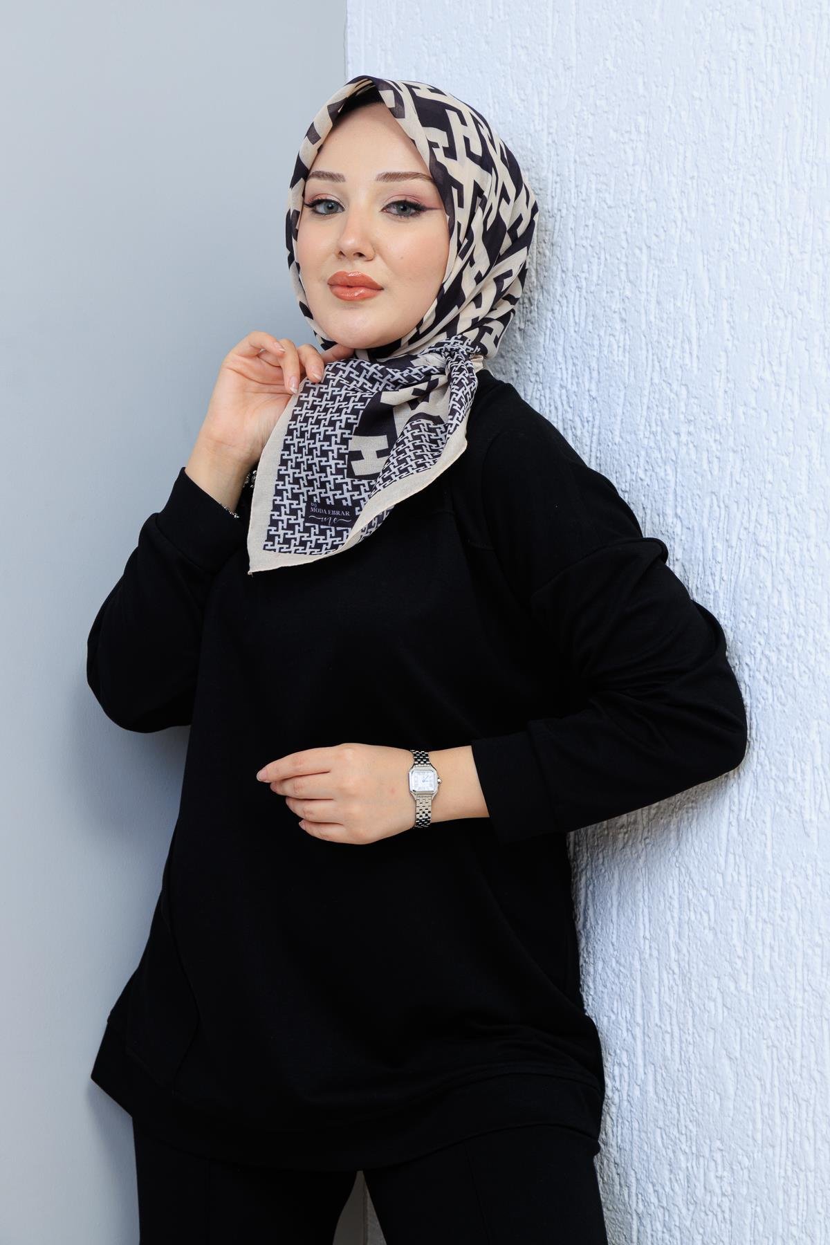 Soft Pamuk Desenli Eşarp - 127