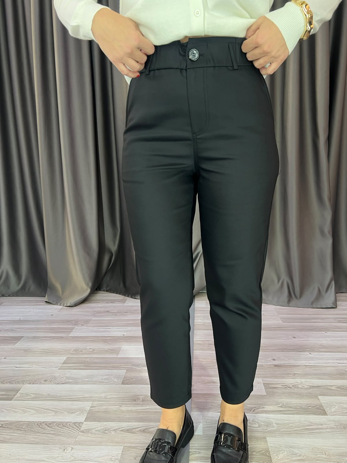 Beli Lastikli Private Siyah Havuç Pantolon