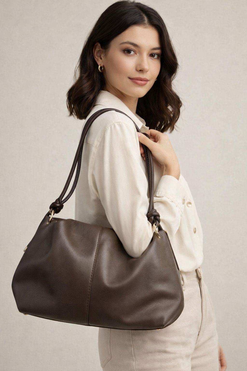 Boğumlu Kahve Taba Çanta