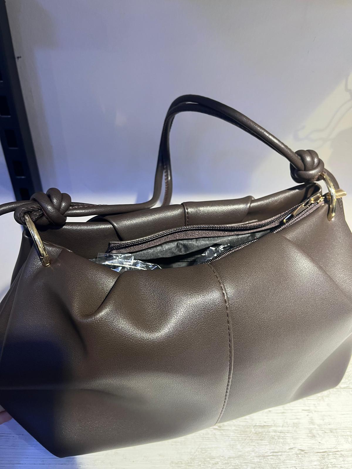 Boğumlu Kahve Taba Çanta