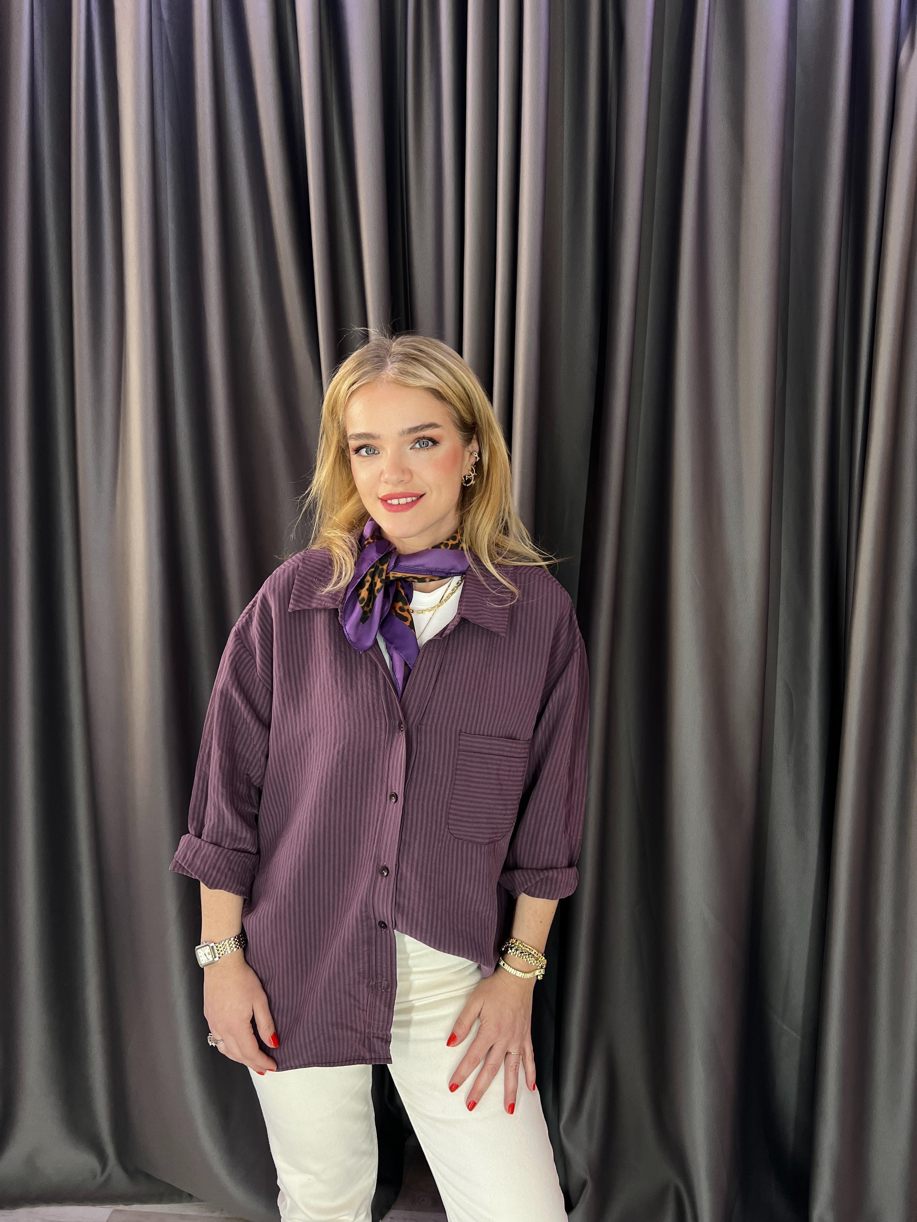 Cherry Modelli Kumaş Bordo Gömlek  