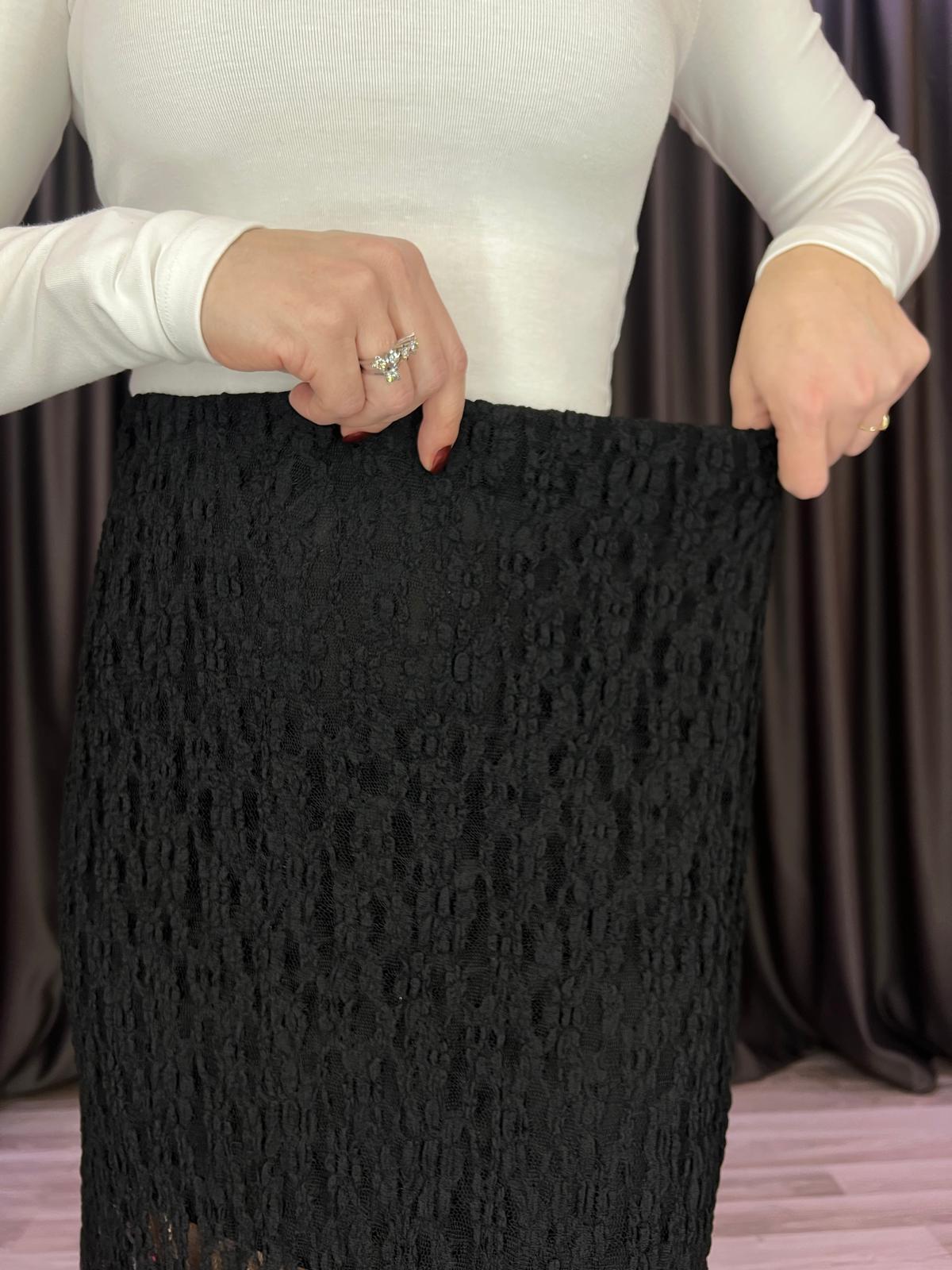 Dantel Maxi Siyah Etek 