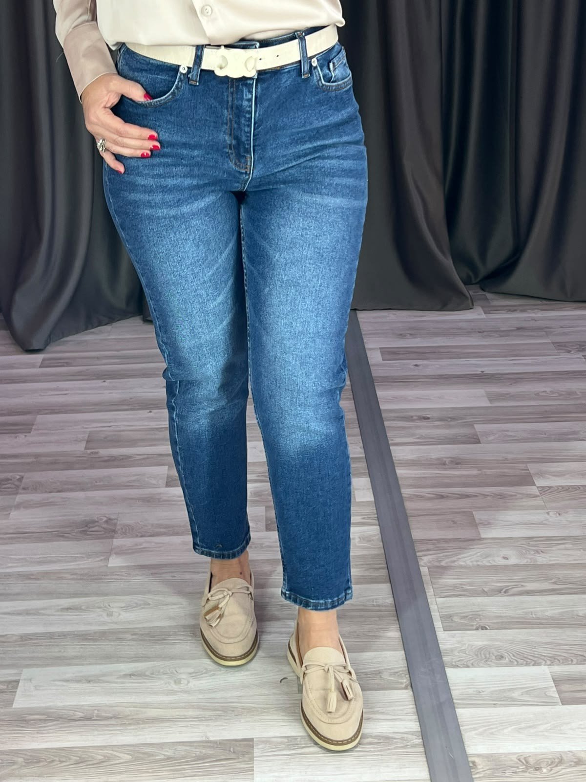Dimo Kemerli Likralı Boy Fit Jean