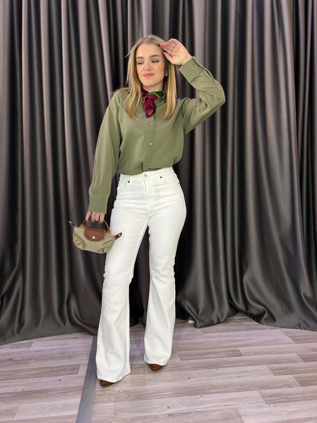 Orijinal Marka Beyaz İspanyol Jean