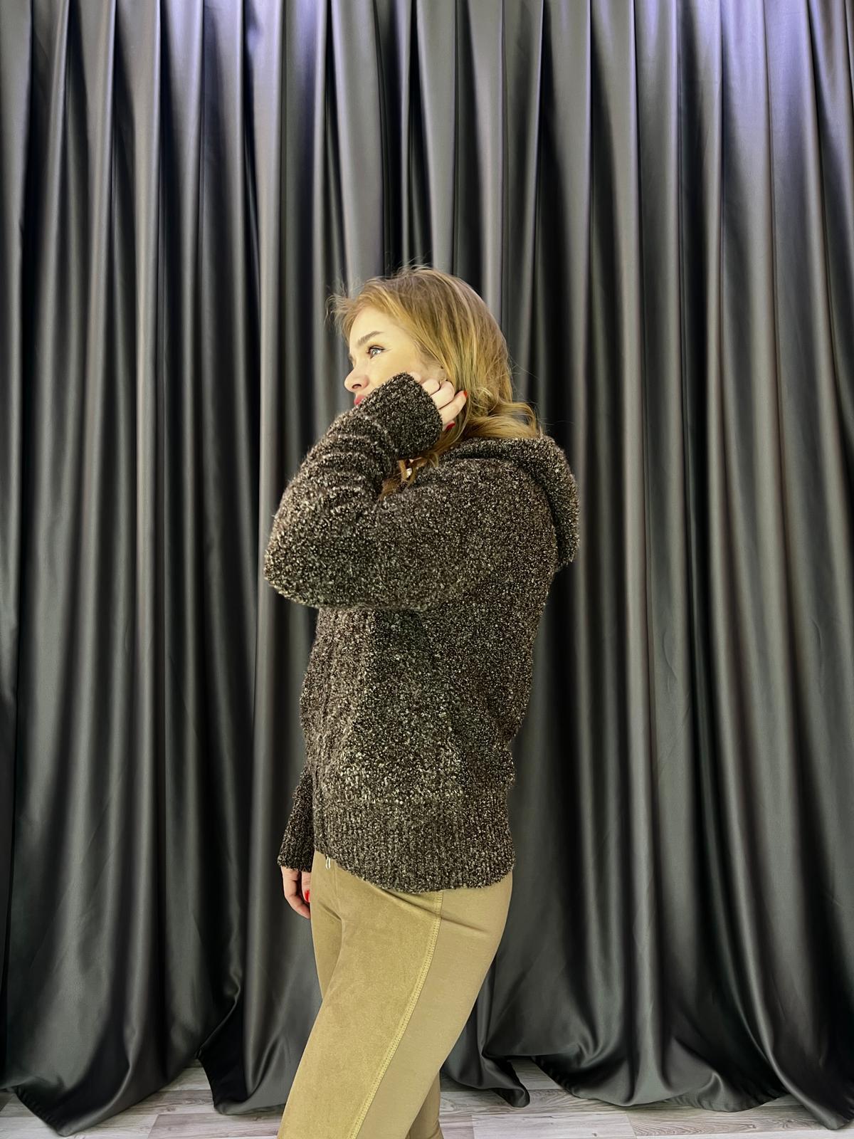 Teddy Buklet Kapüşonlu Hırka