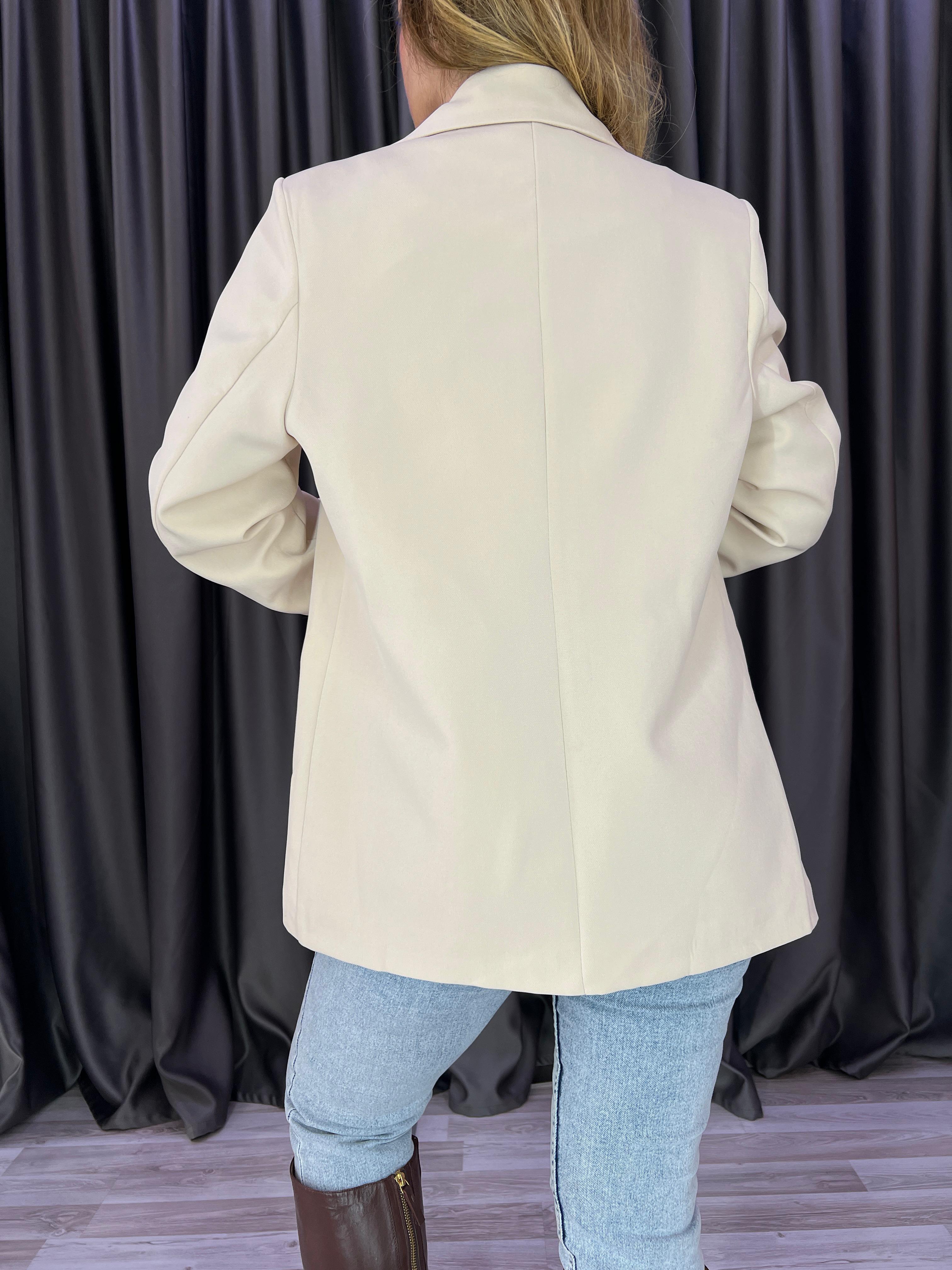 Tek Düğme Regular Taş Rengi Kumaş Blazer Ceket