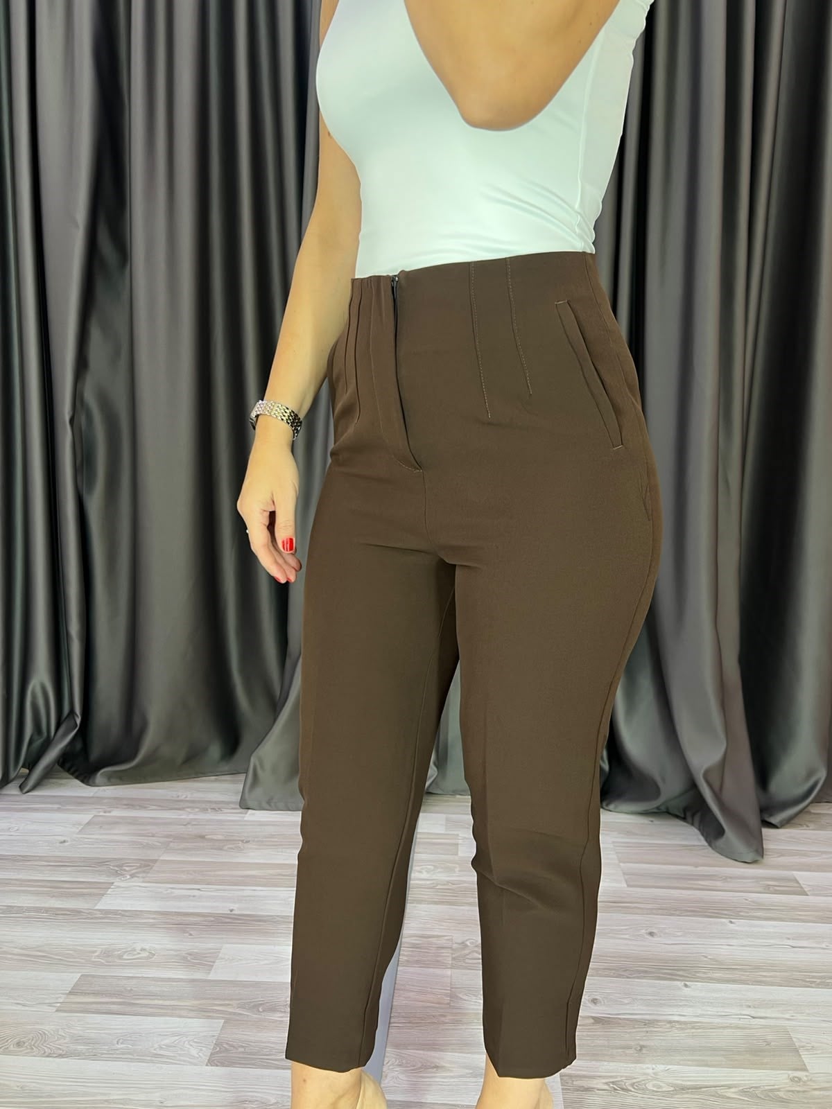 Zr Model Fılatolu Havuç Model Acı Kahve Pantolon