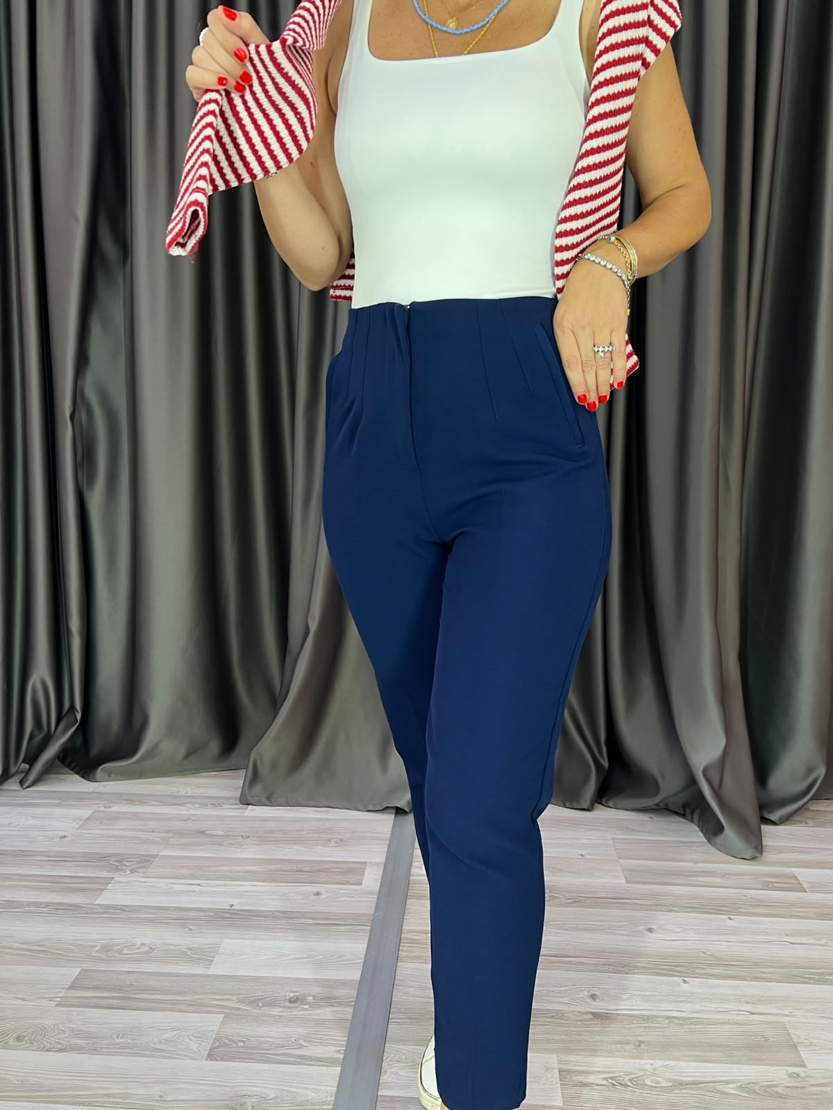Zr Model Fılatolu Havuç Model Lacivert Pantolon 