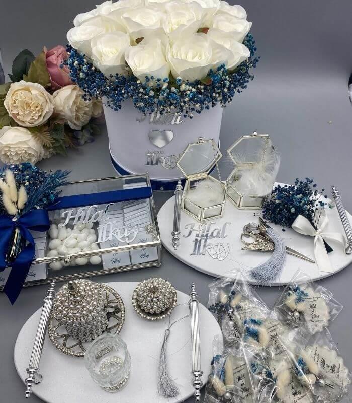 Nişan Tepsileri, İsteme Çiçek Çikolata 4'lü Set 30 Magnet