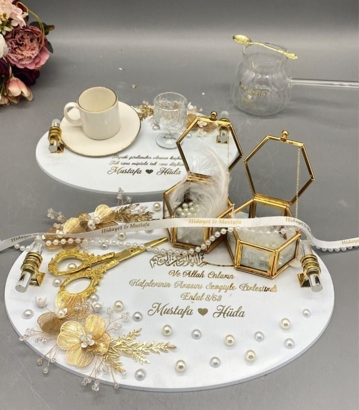 Nişan tepsisi gold varaklı