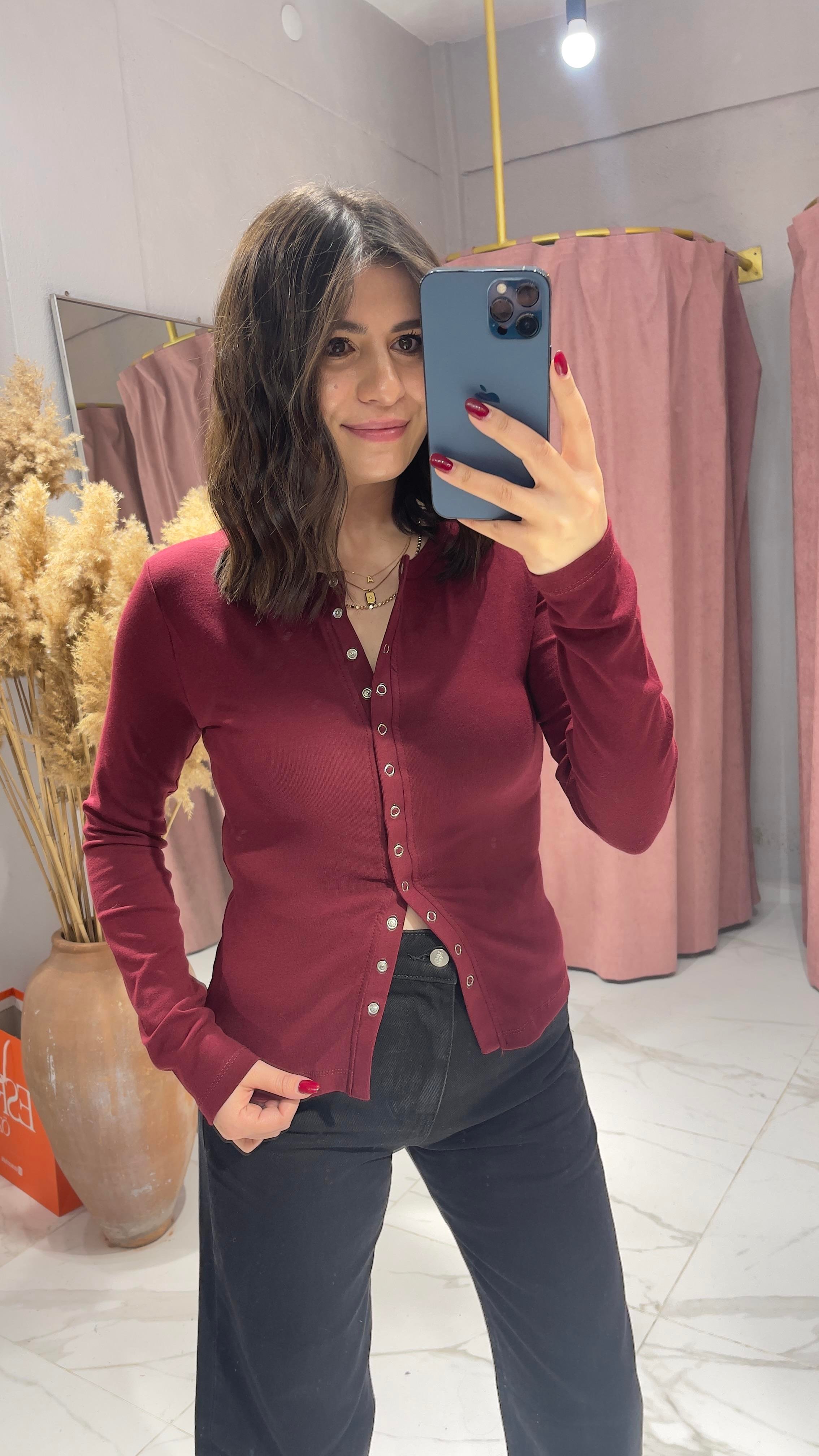 ÇITÇITLI BLUZ-BORDO