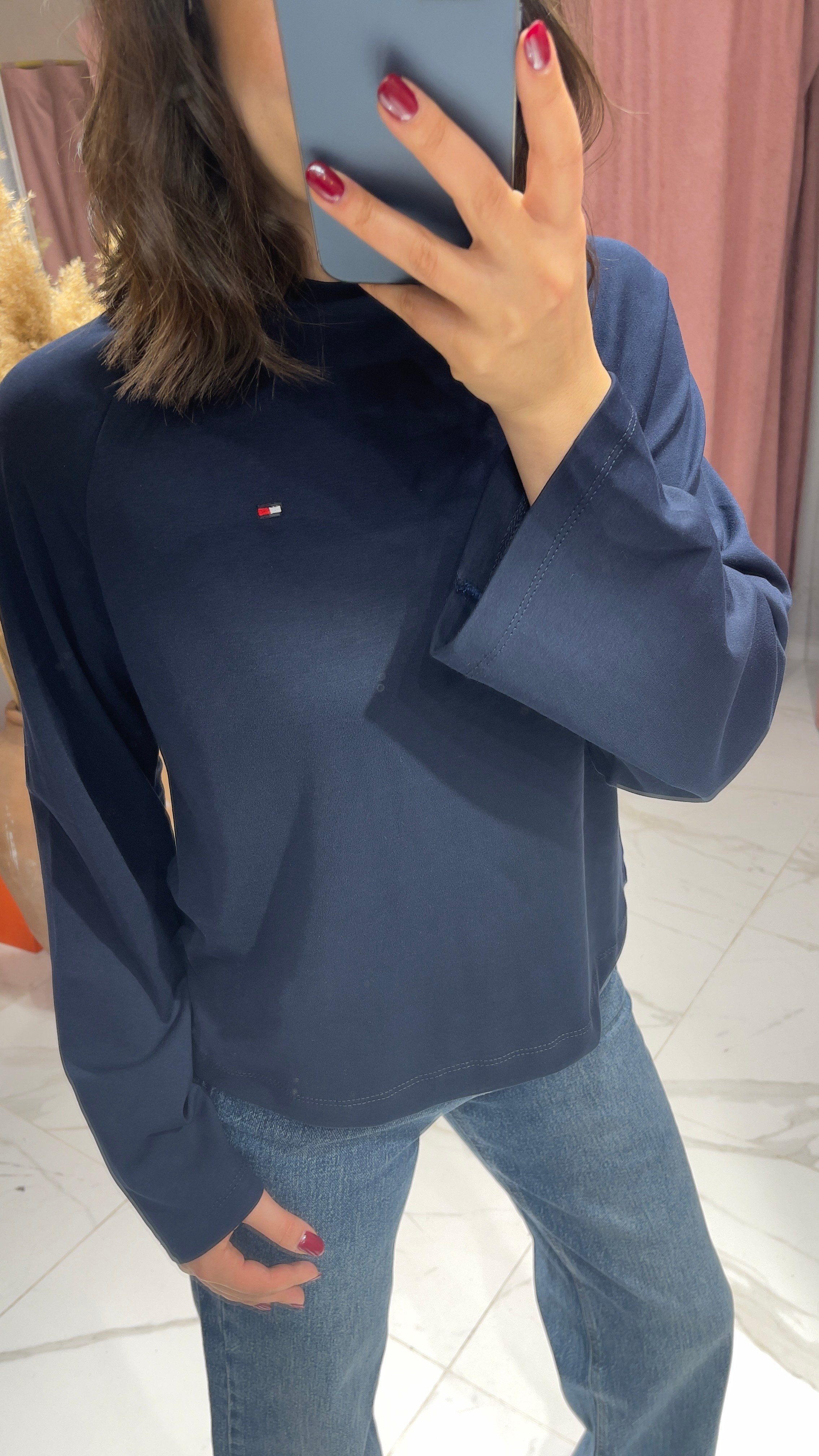 TMMY UZUN KOLLU SWEATSHİRT-LACİVERT