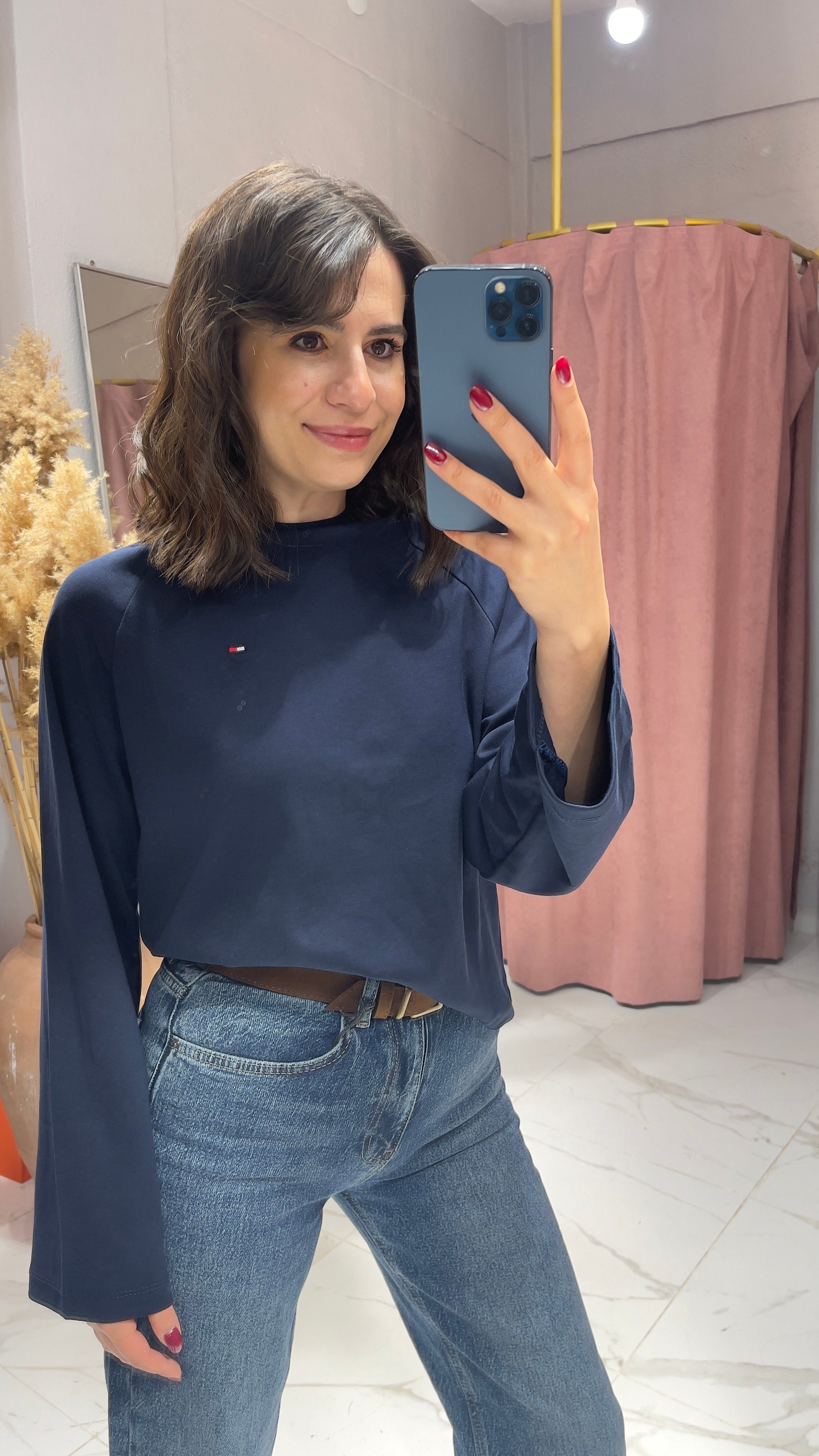 TMMY UZUN KOLLU SWEATSHİRT-LACİVERT