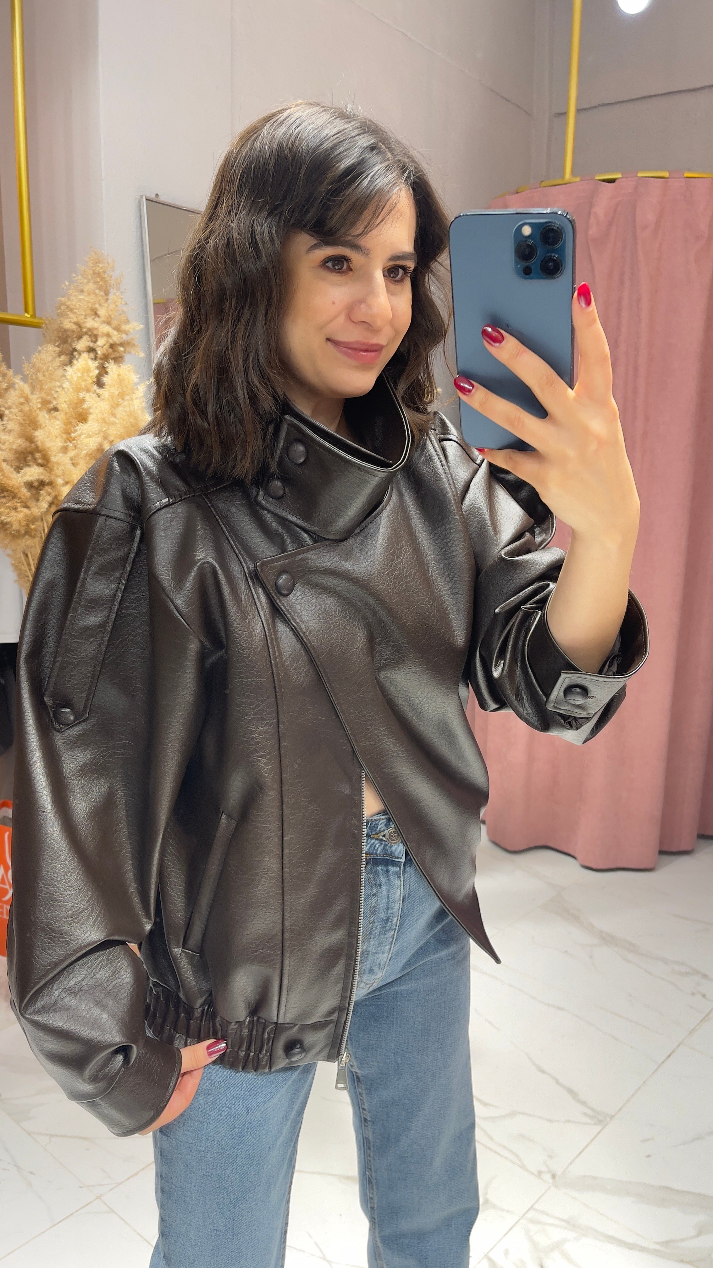 ZRA MODEL DERİ CEKET-KAHVE