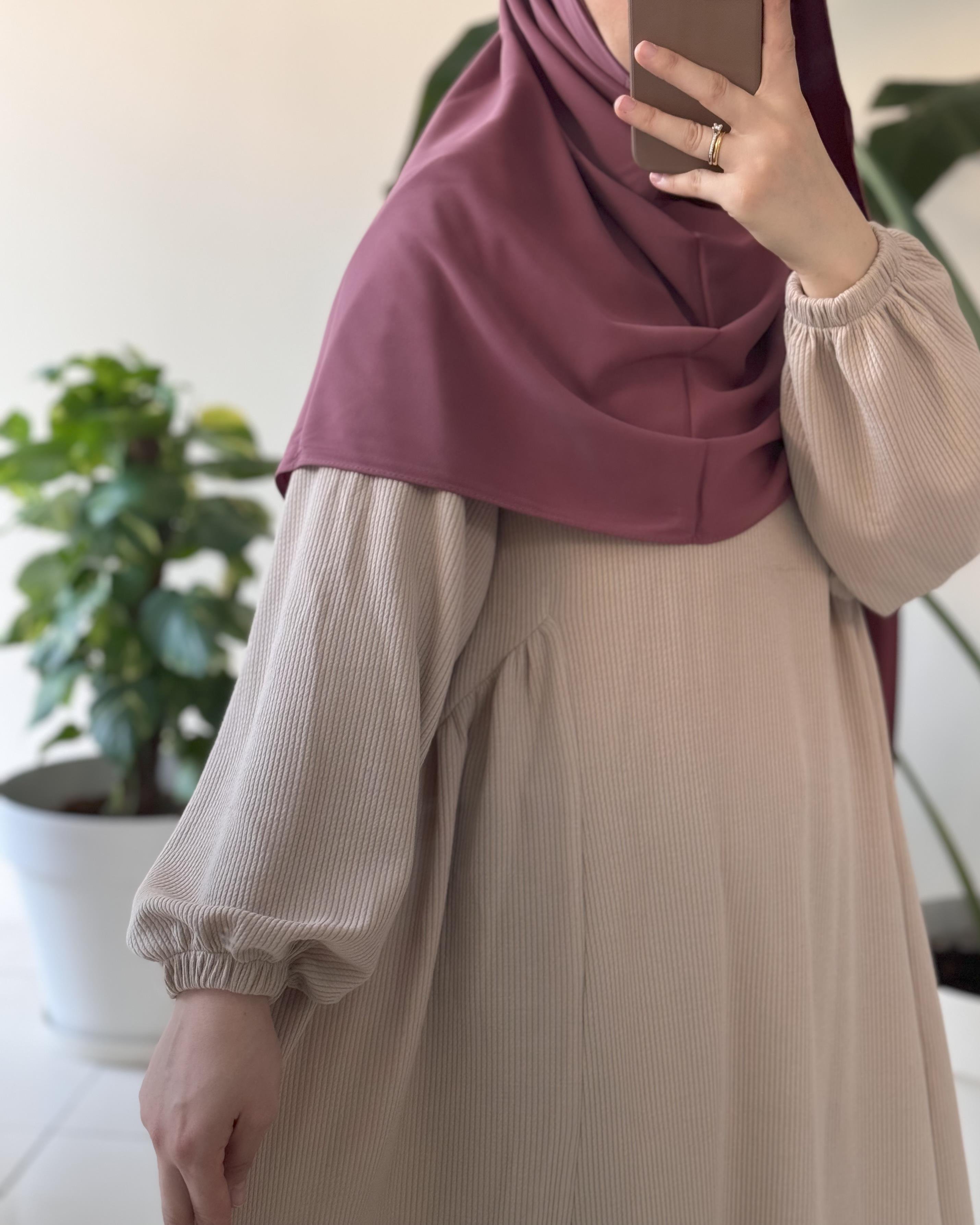 ANDE TESETTÜR, Leyla Triko Elbise,  Leyla Triko Elbise- Bej