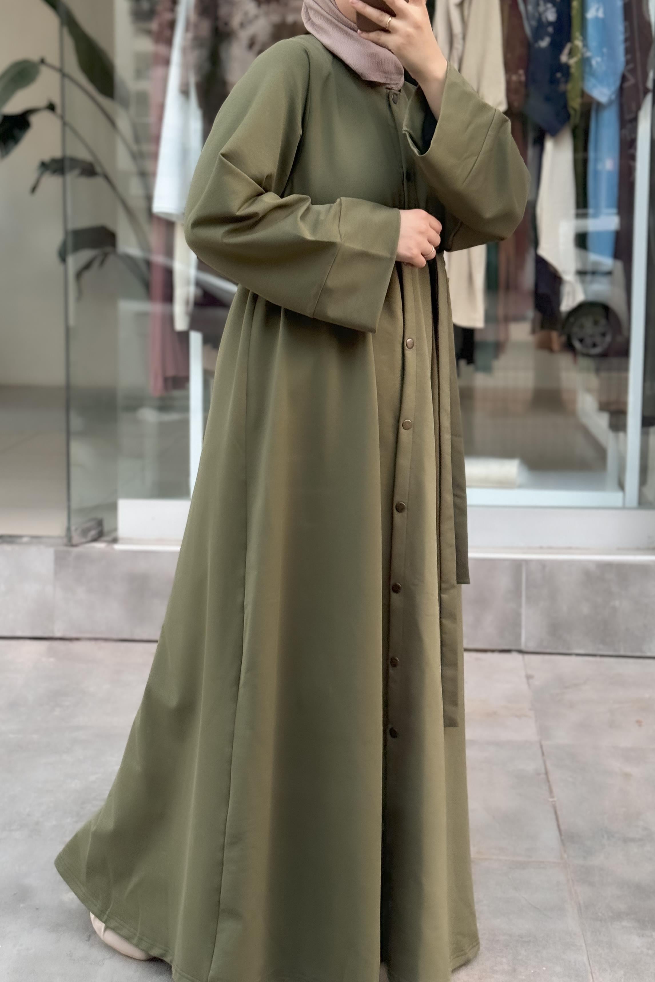 ANDE TESETTÜR, Abaya Kol Sweat/Ferace, Abaya Kol Sweat/Ferace- Haki yeşil