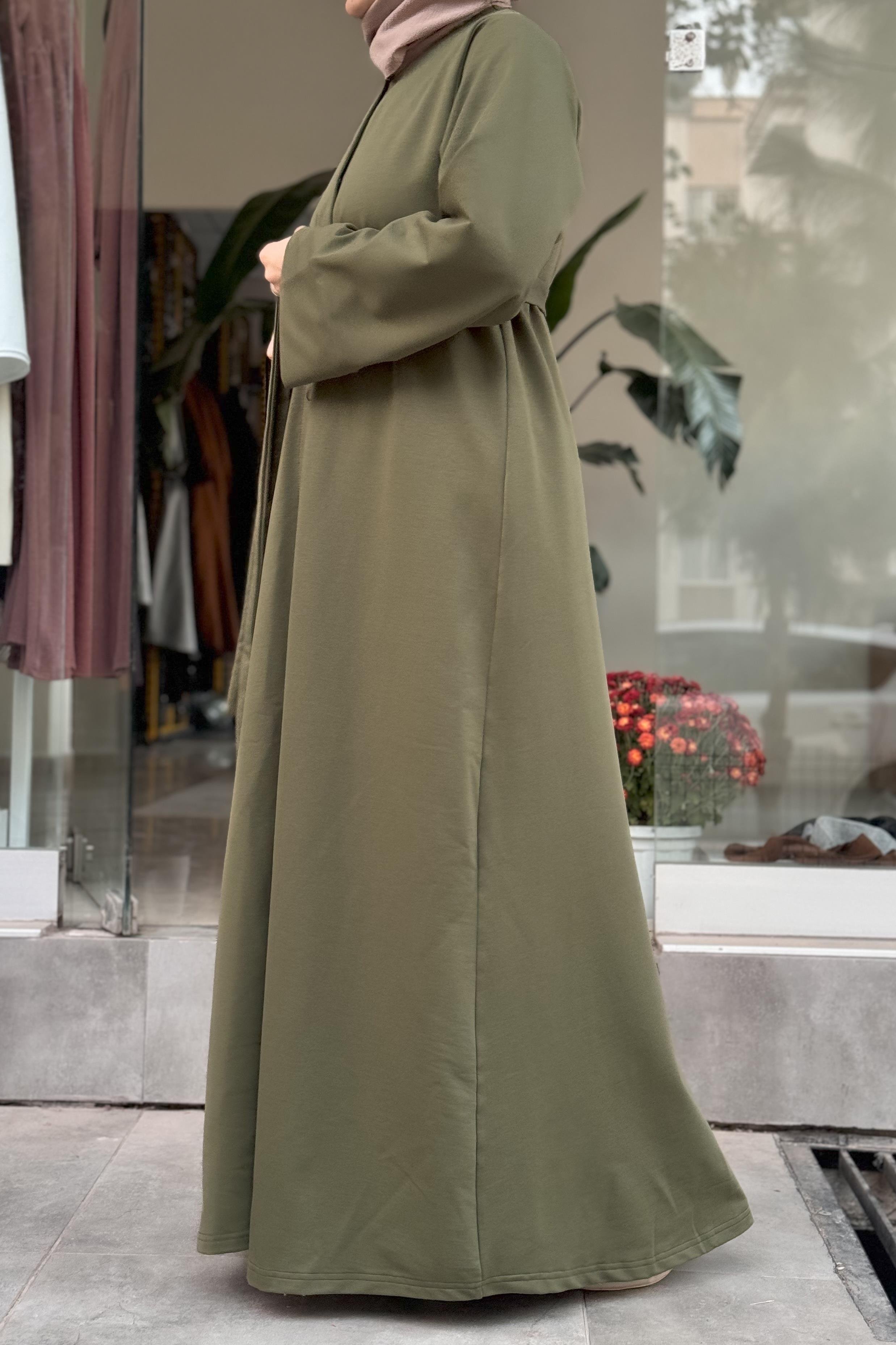 ANDE TESETTÜR, Abaya Kol Sweat/Ferace, Abaya Kol Sweat/Ferace- Haki yeşil