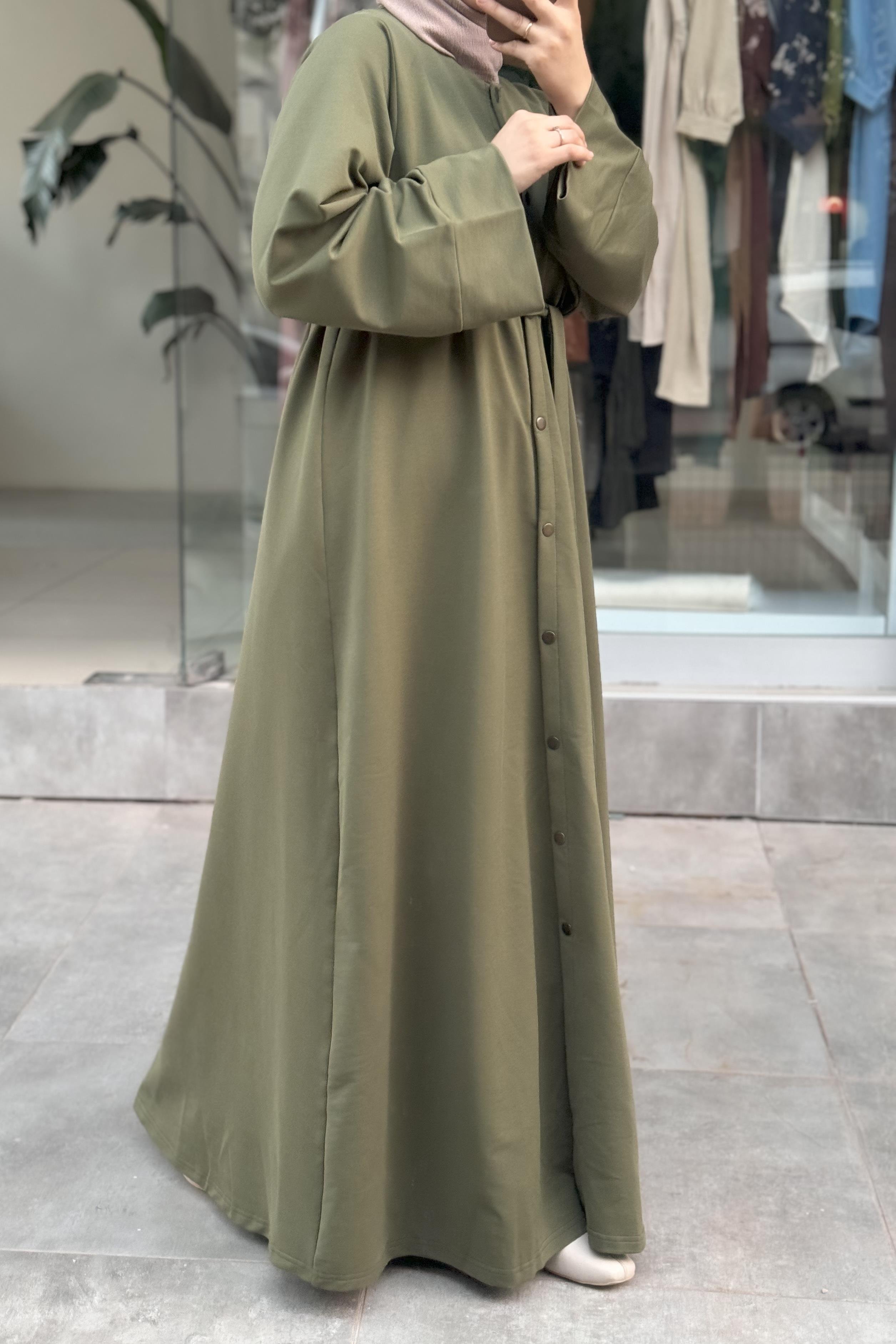 ANDE TESETTÜR, Abaya Kol Sweat/Ferace, Abaya Kol Sweat/Ferace- Haki yeşil