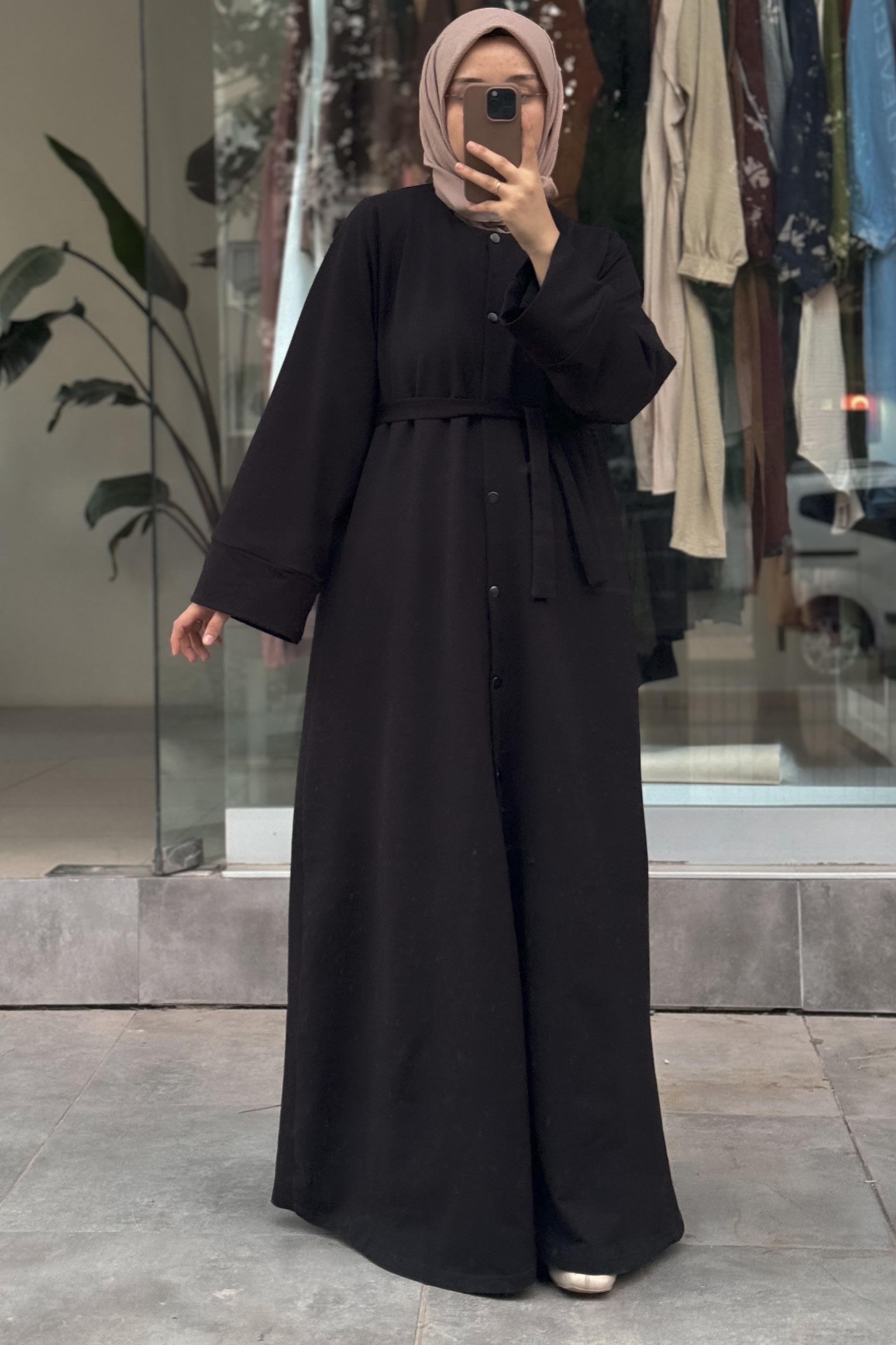 ANDE TESETTÜR, Abaya Kol Sweat/Ferace, Abaya Kol Sweat/Ferace- Siyah