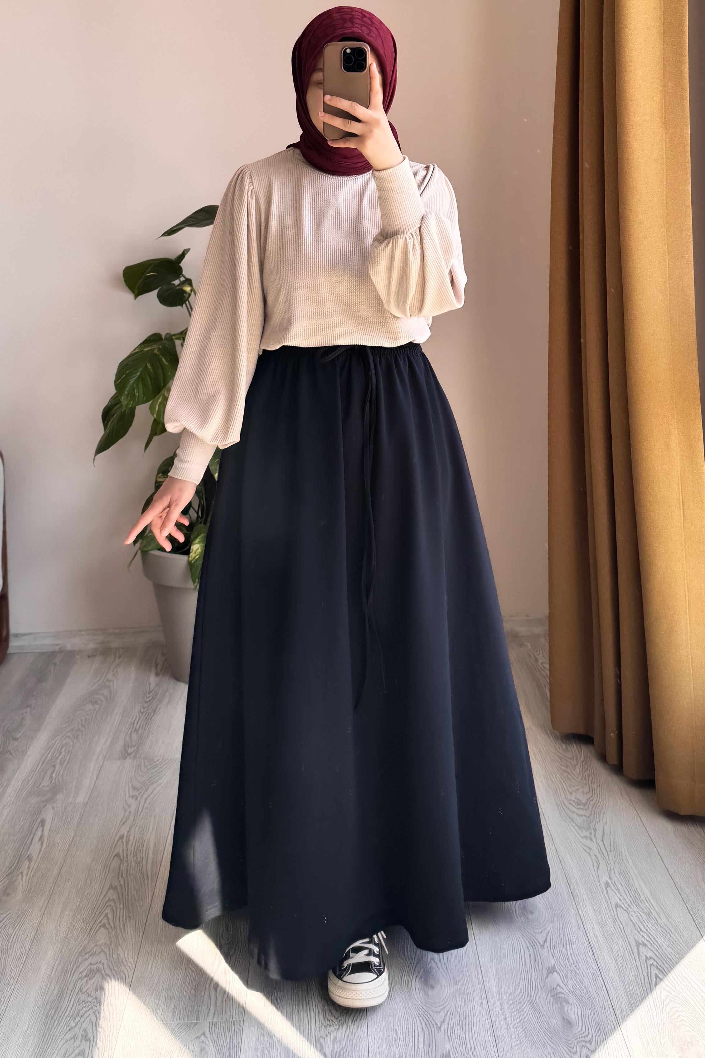 ANDE TESETTÜR, Bağcıklı Rahat Etek, Bağcıklı Rahat Etek- Siyah