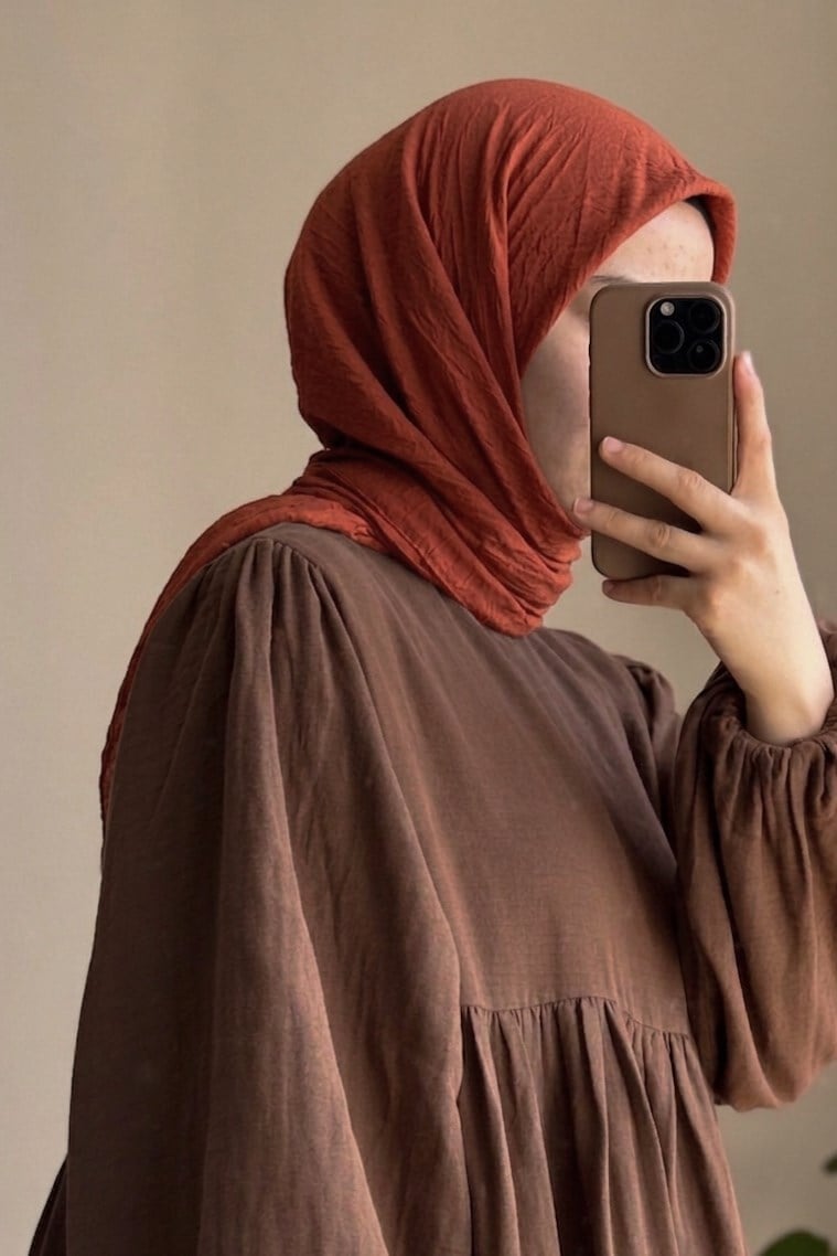 Ande Tesettür, Bambu Kraş Eşarp, Bambu Kraş Eşarp - Kiremit