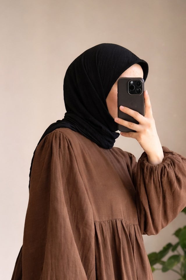 Ande Tesettür, Bambu Kraş Eşarp, Bambu Kraş Eşarp - Siyah