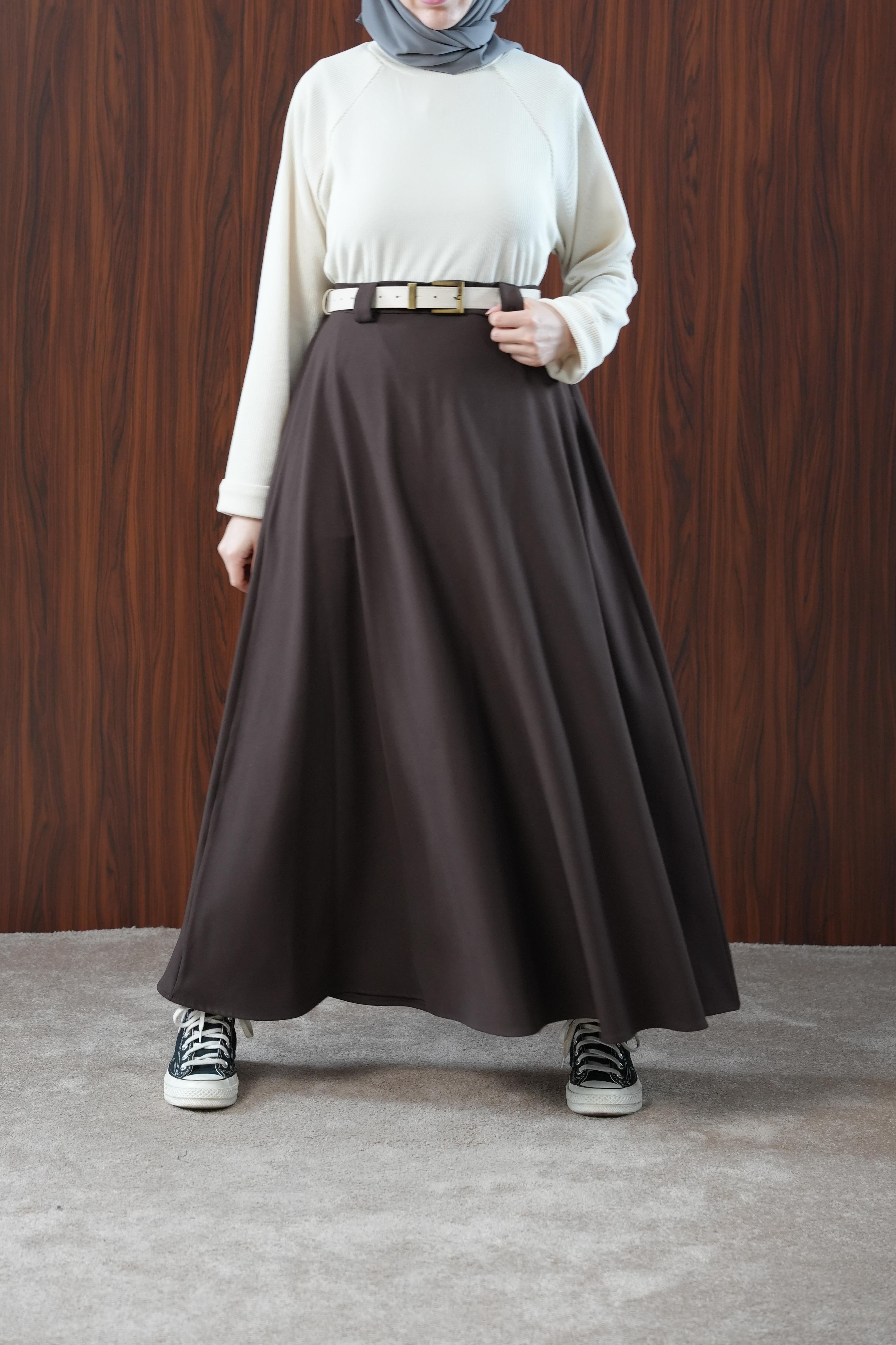 Ande Tesettür, Basic Kloş Etek, Basic Kloş Etek - Acı kahve