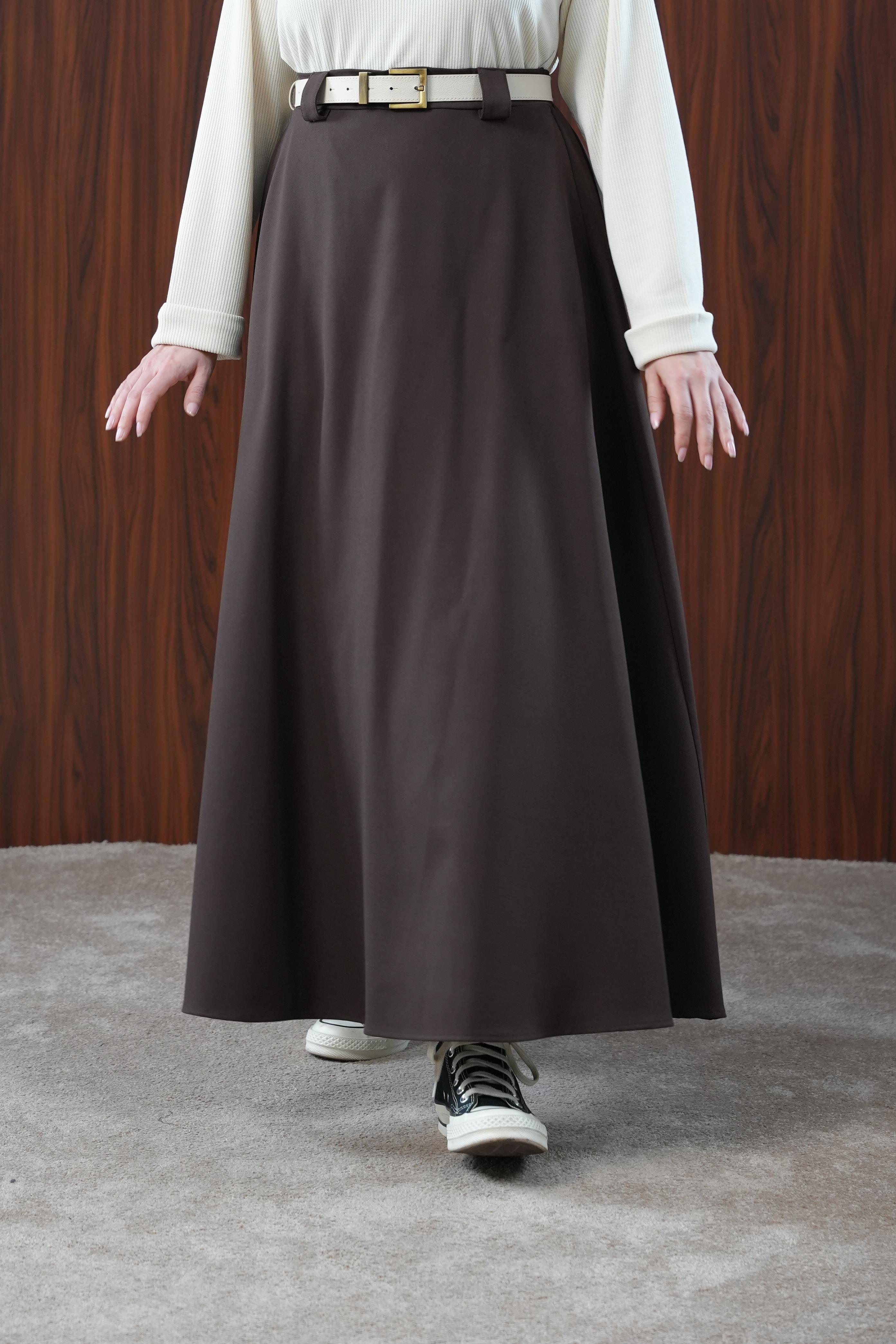 Ande Tesettür, Basic Kloş Etek, Basic Kloş Etek - Acı kahve