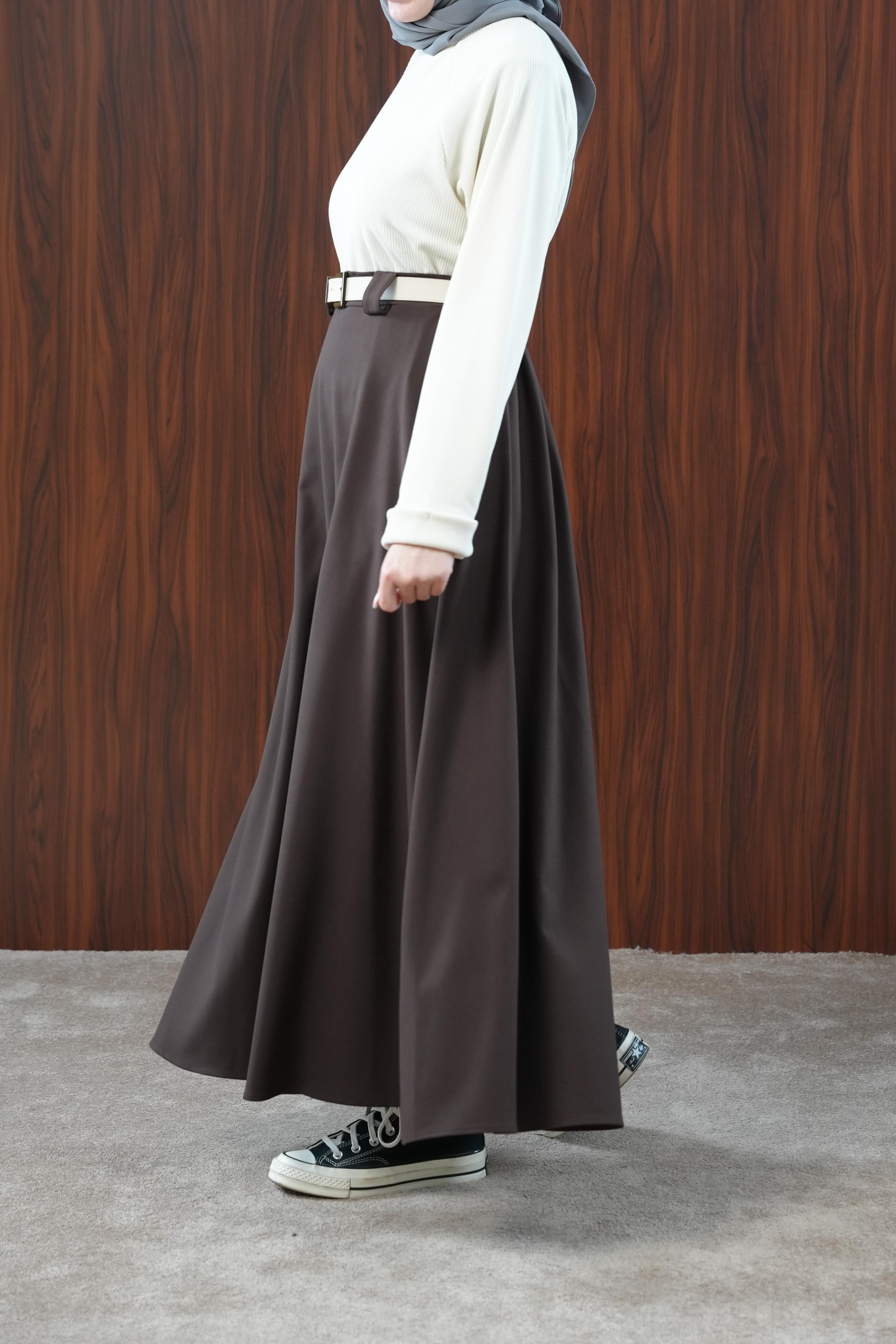 Ande Tesettür, Basic Kloş Etek, Basic Kloş Etek - Acı kahve