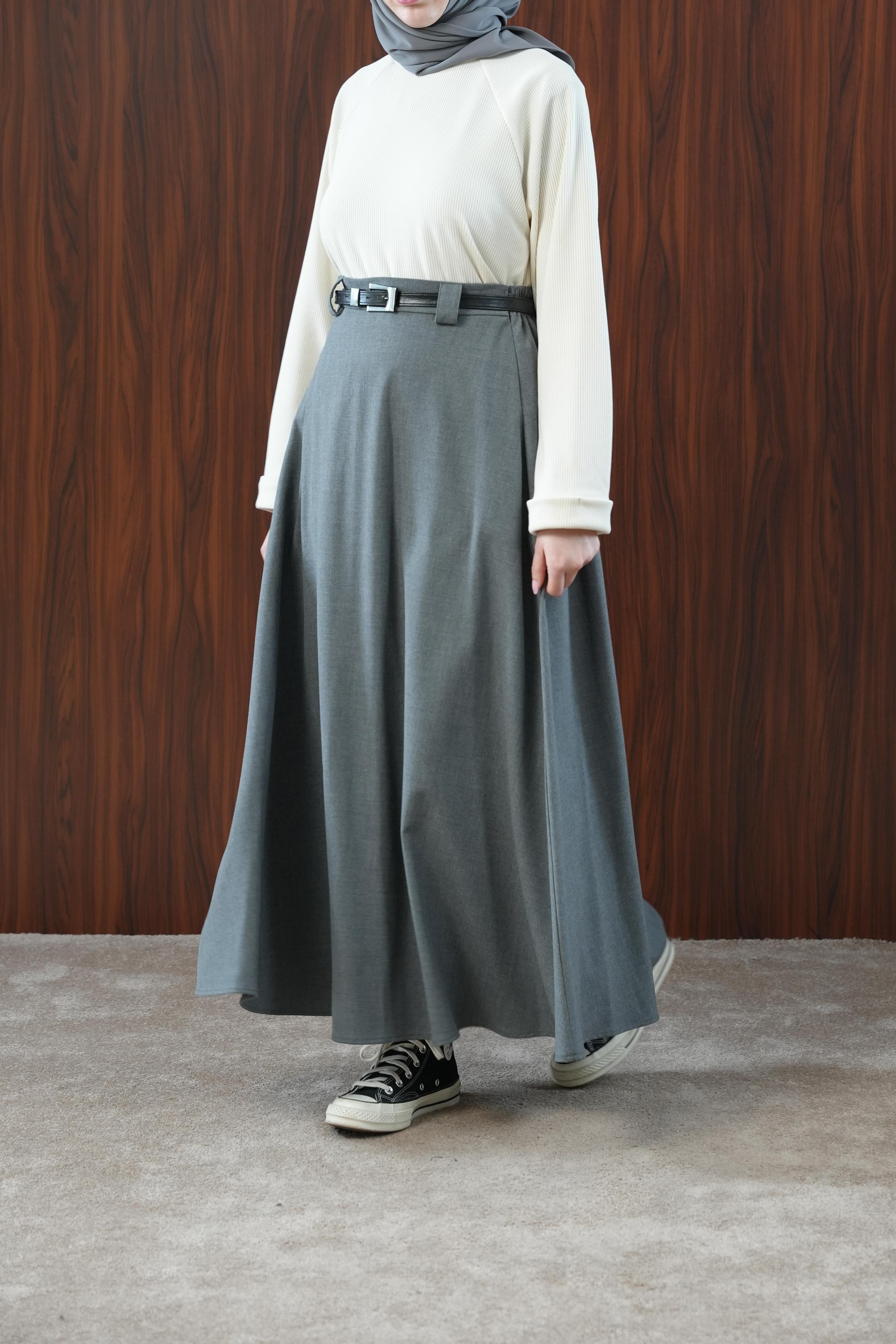 Ande Tesettür, Basic Kloş Etek, Basic Kloş Etek - Antrasit