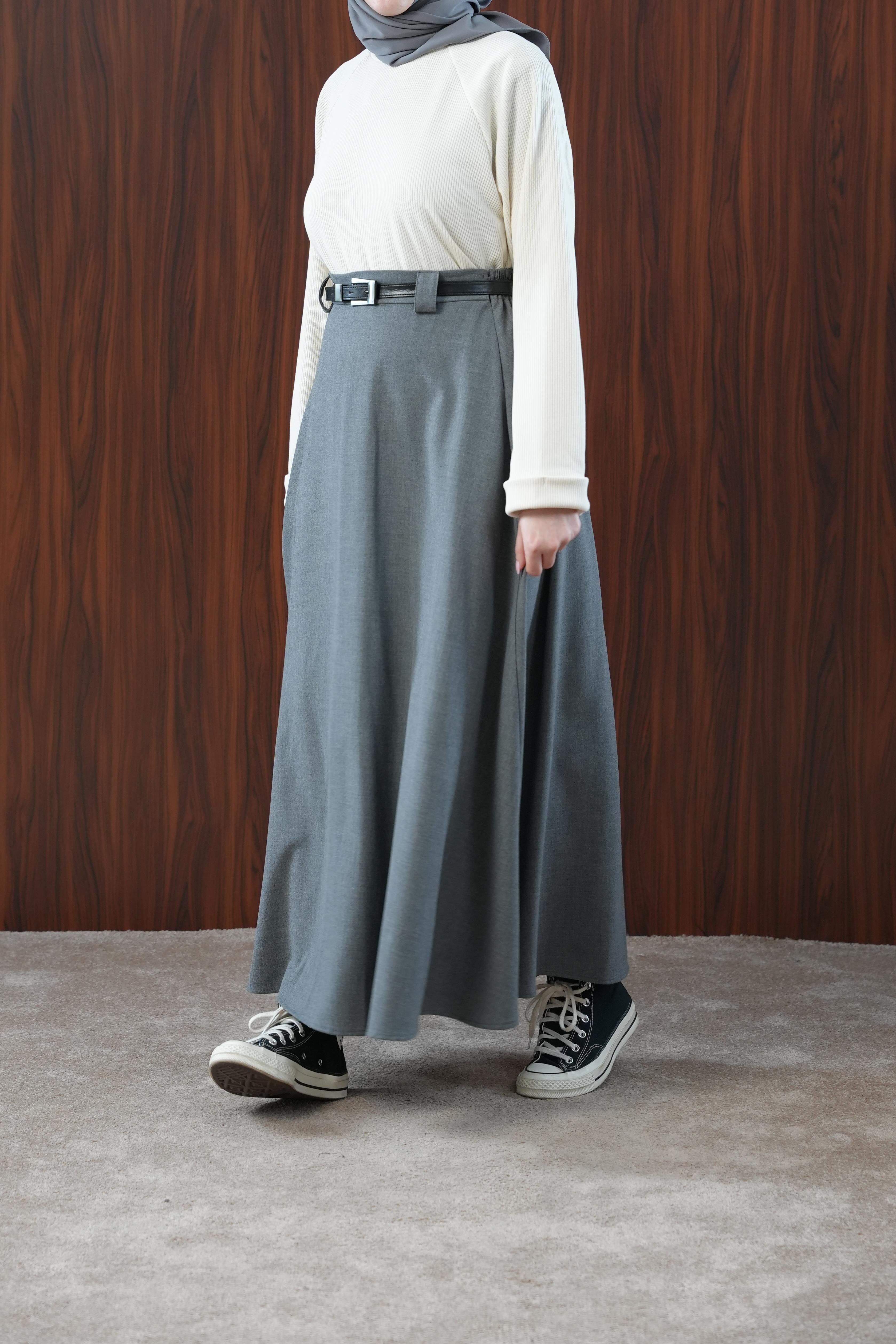 Ande Tesettür, Basic Kloş Etek, Basic Kloş Etek - Antrasit