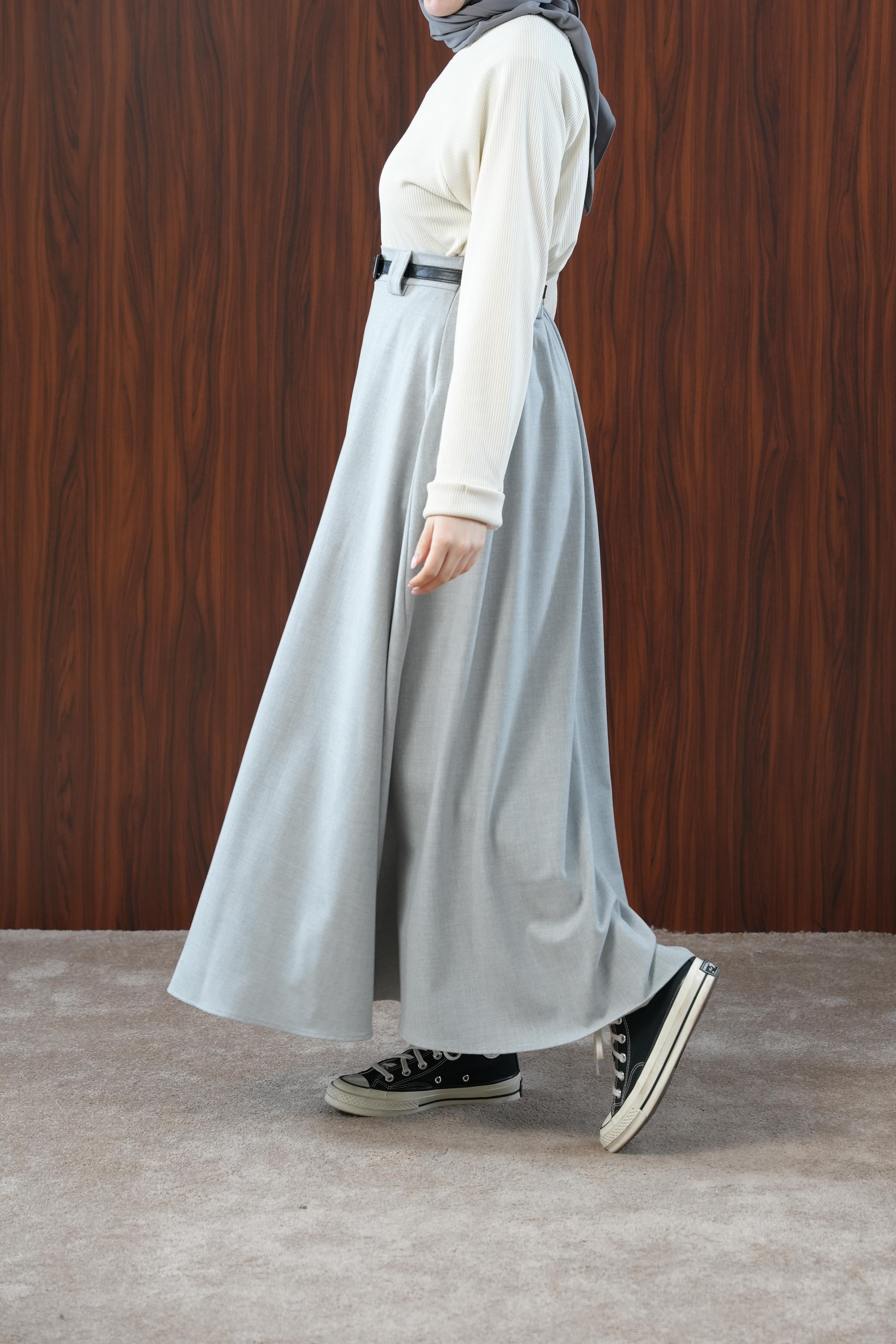 Ande Tesettür, Basic Kloş Etek, Basic Kloş Etek - Gri