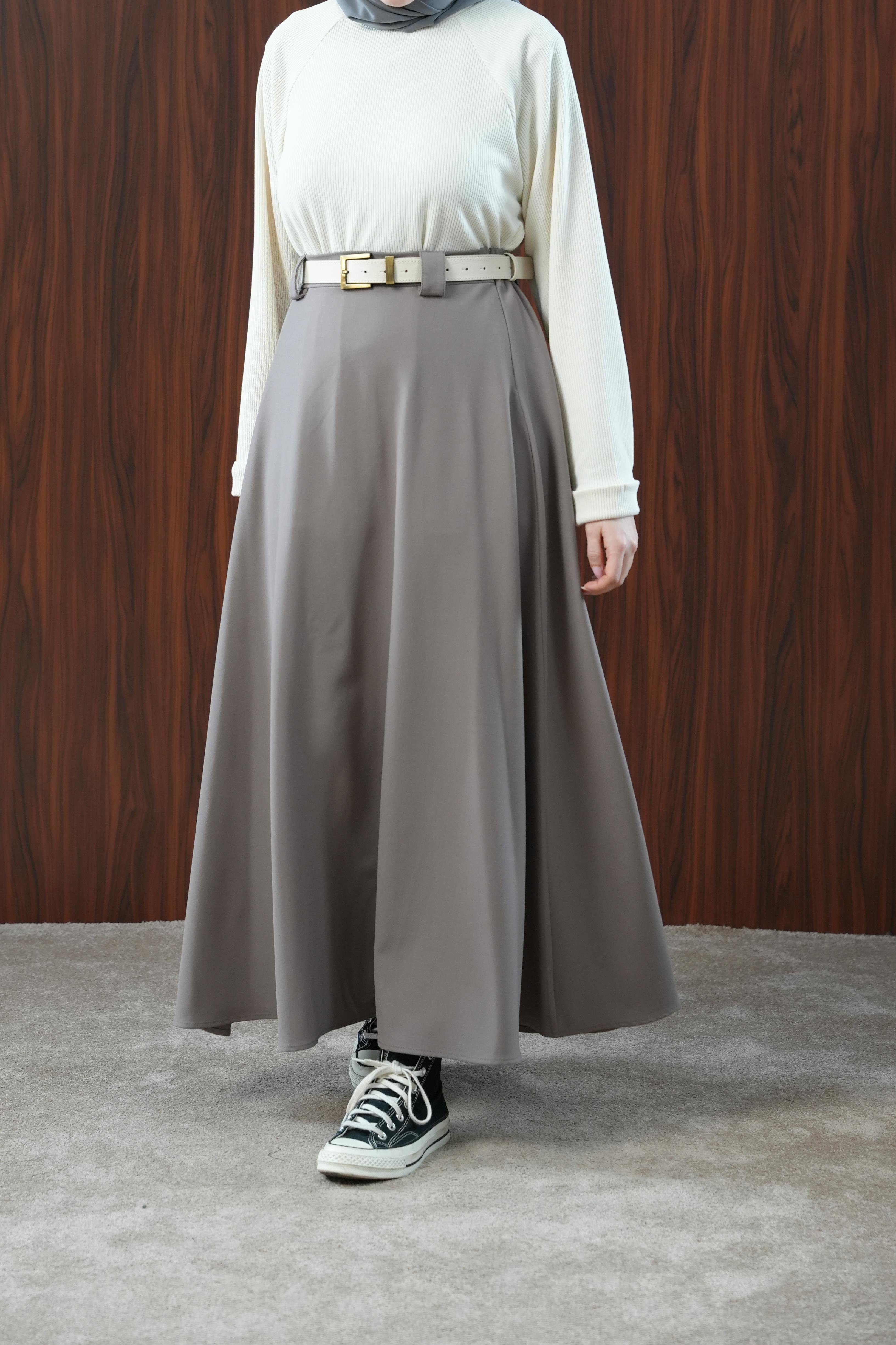 Ande Tesettür, Basic Kloş Etek, Basic Kloş Etek - Latte