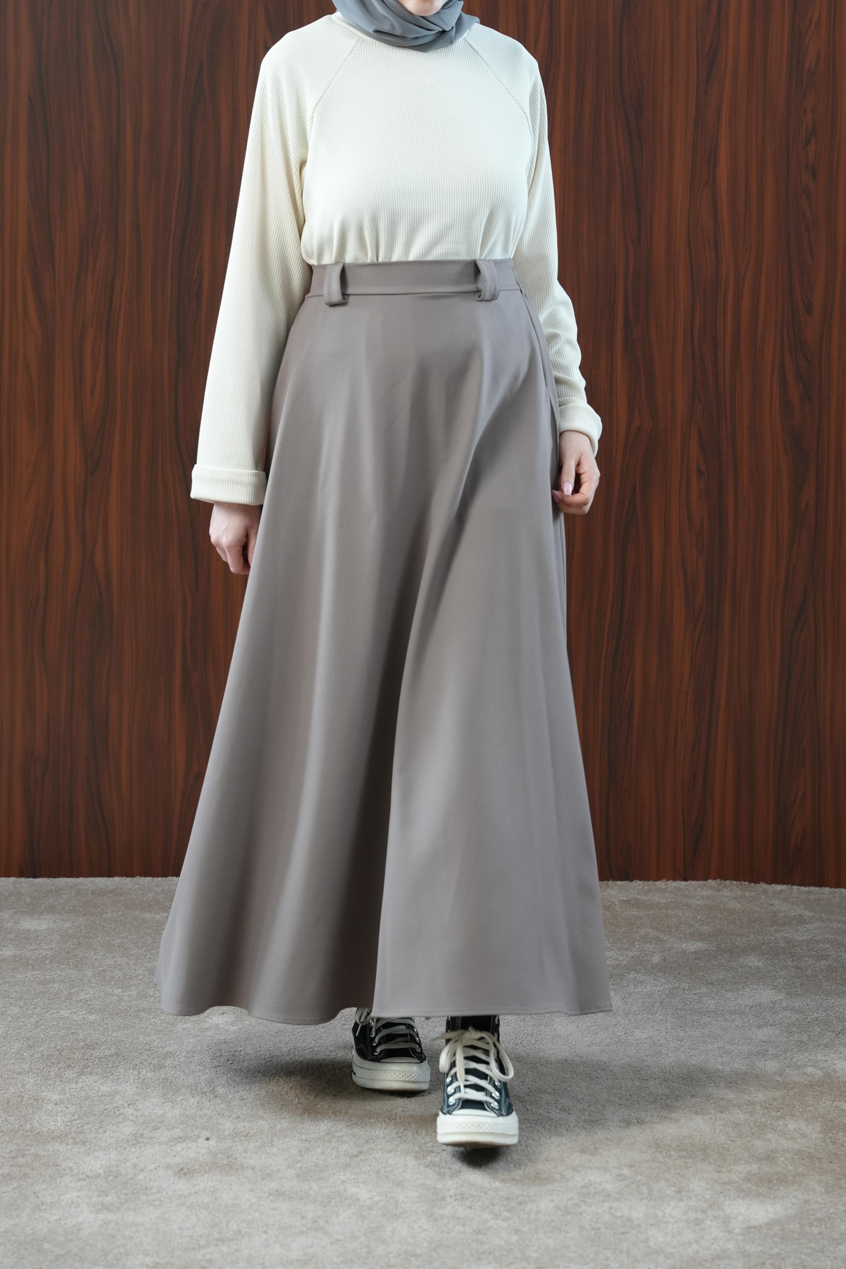 Ande Tesettür, Basic Kloş Etek, Basic Kloş Etek - Latte